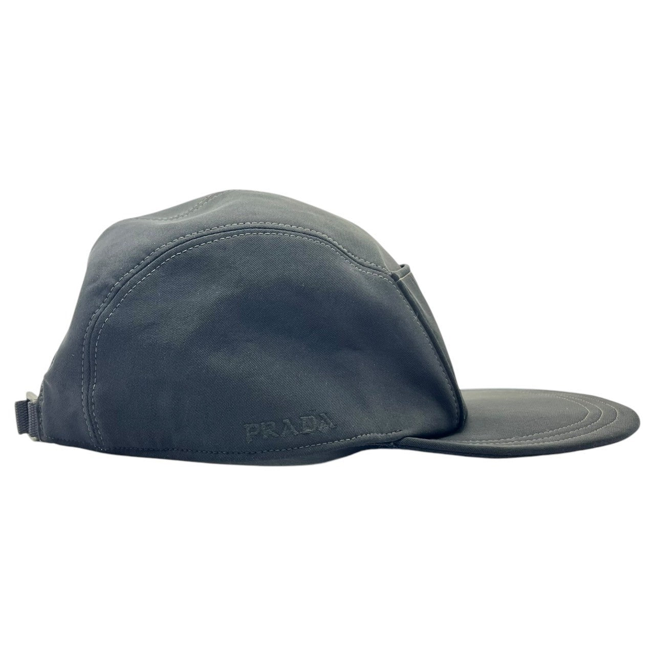 PRADA(プラダ) 00's Logo front pocket jet cap ロゴ フロント ポケット ジェット キャップ L ブラック Y2K テック 帽子