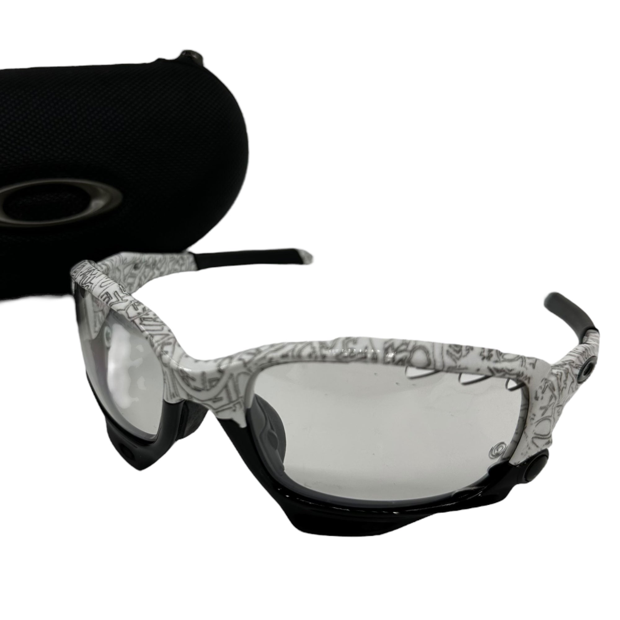 OAKLEY(オークリー) RACING JACKET White Black Ghost Text レーシング ジャケット サングラス ホワイト×ブラック USA製