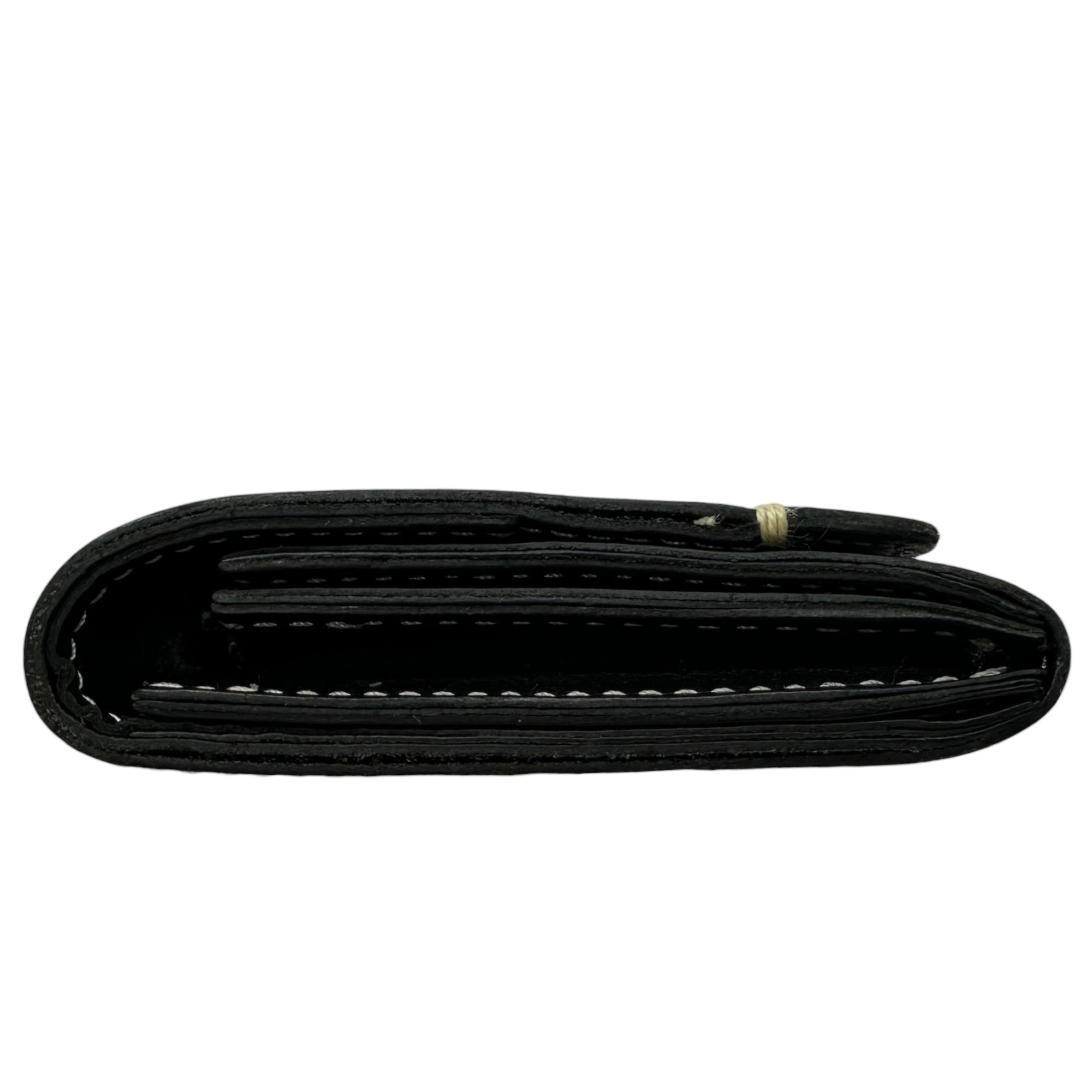 TSUCHIYA KABAN(土屋鞄製造所) White Stitch Bifold Leather Wallet ホワイト ステッチ 2つ折り レザー ウォレット 財布 ブラック