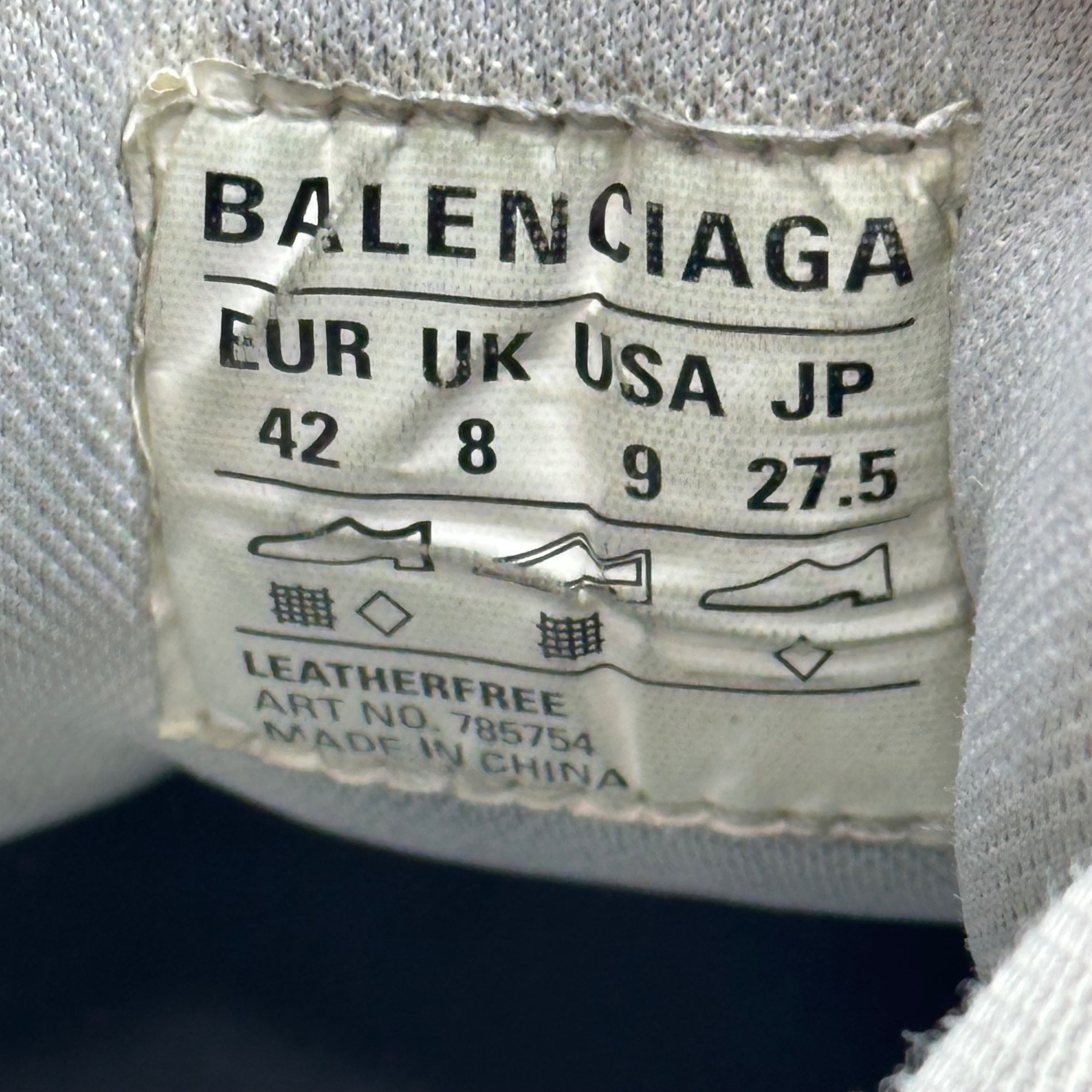 BALENCIAGA(バレンシアガ) CARGO カーゴ ヴィンテージ加工 スニーカー 785754 27.5cm グレー×ホワイト