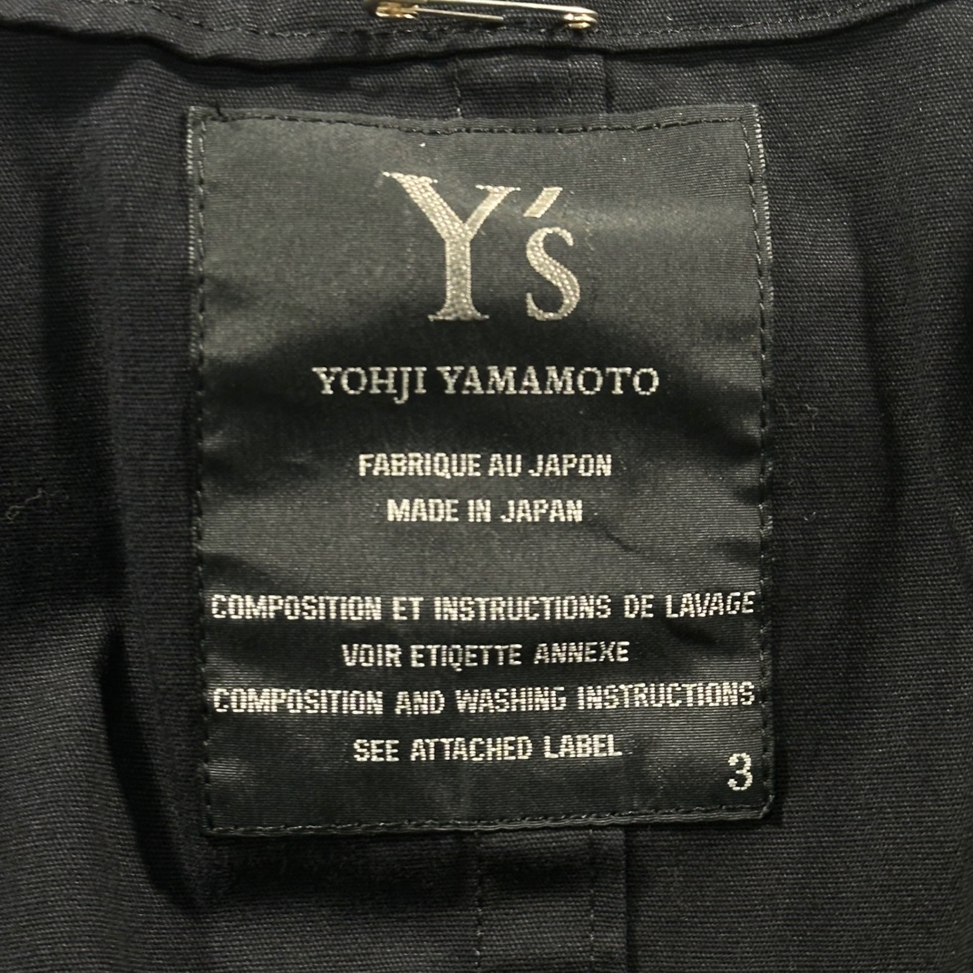 Y's(ワイズ) 4B Cotton Casual Jacket 4ボタン コットン カジュアル ジャケット YO-J28-037 3(L程度) ブラック