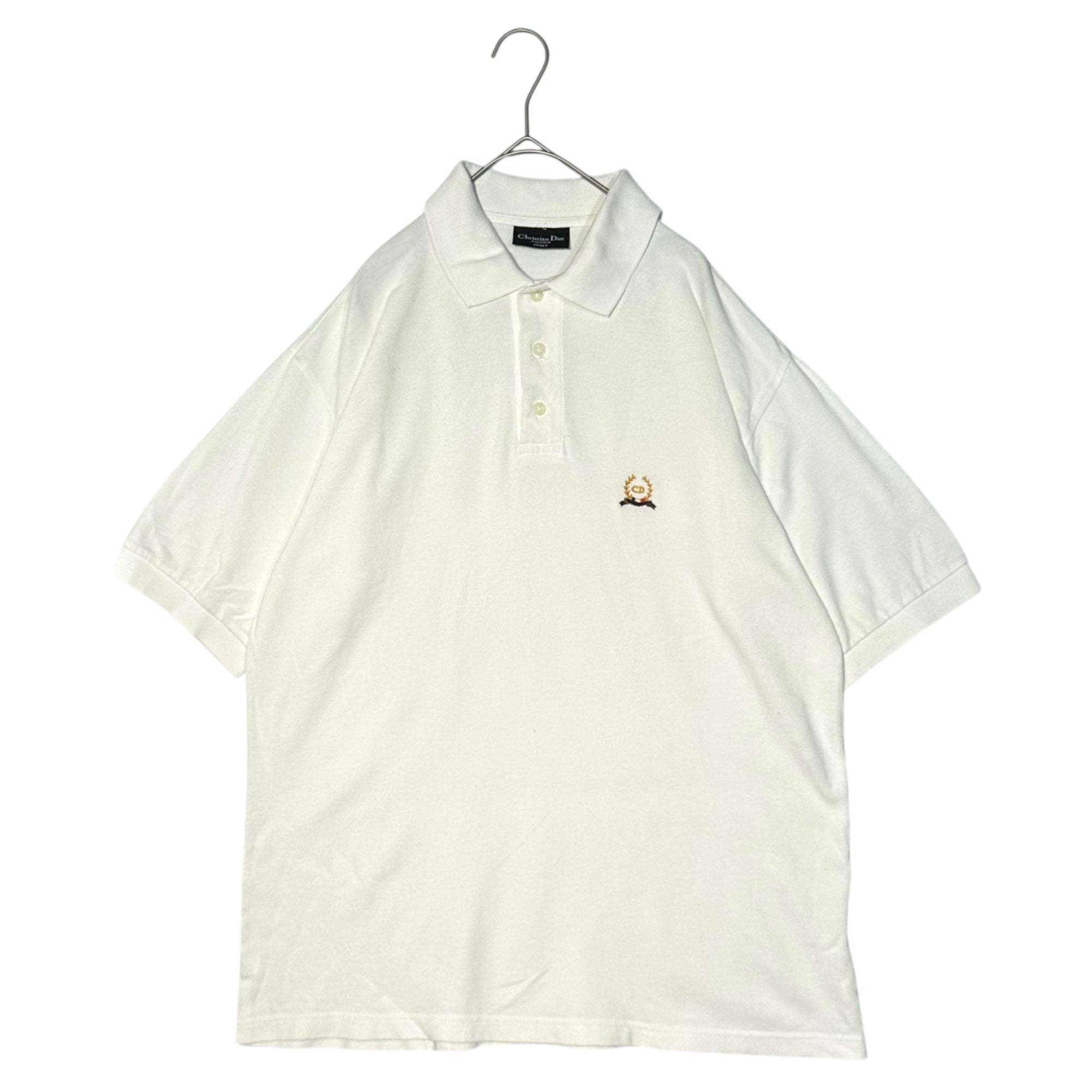 Christian Dior MONSIEUR(クリスチャンディオールムッシュ) One-point logo polo shirt ワンポイント ロゴ ポロシャツ XL ホワイト