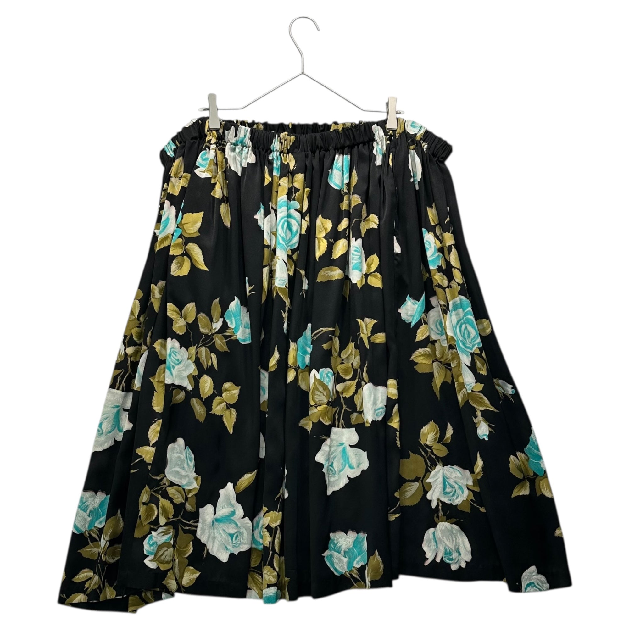COMME des GARCONS JUNYA WATANABE(コムデギャルソンジュンヤワタナベ) 18AW Floral Print Gathered Skirt フラワー プリント ギャザー スカート JB-S018 S ブラック×ブルー×カーキ AD2018