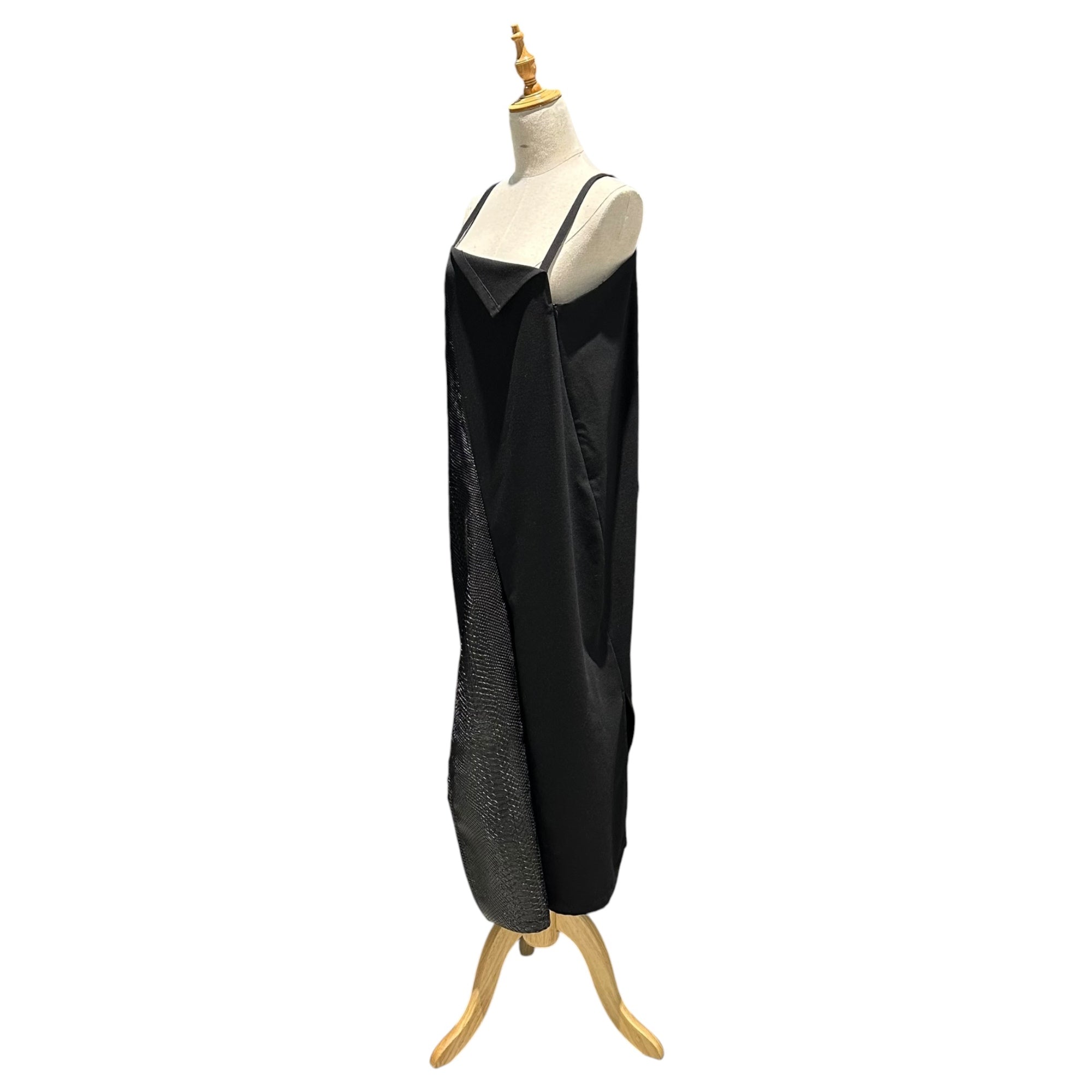 JUNYA WATANABE(ジュンヤワタナベ) 25AW Camisole, Crocodile Eco-Leather Overalls キャミソール クロコ エコレザー サロペット JP-O016 XS ブラック AD2025 オールインワン
