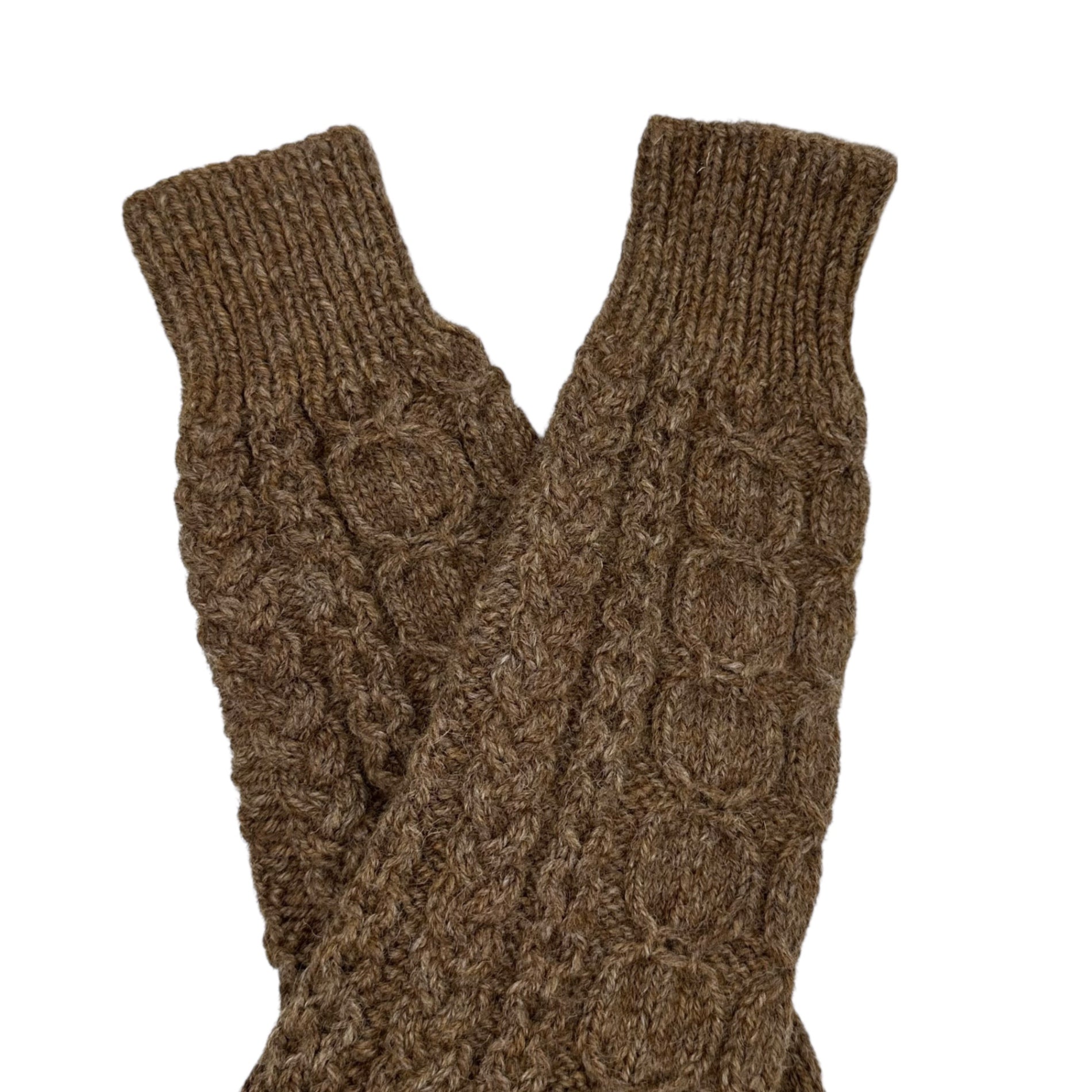 VINTAGE(ヴィンテージ) 90's~ cable knit ケーブル編みニット Mサイズ程度 ブラウン