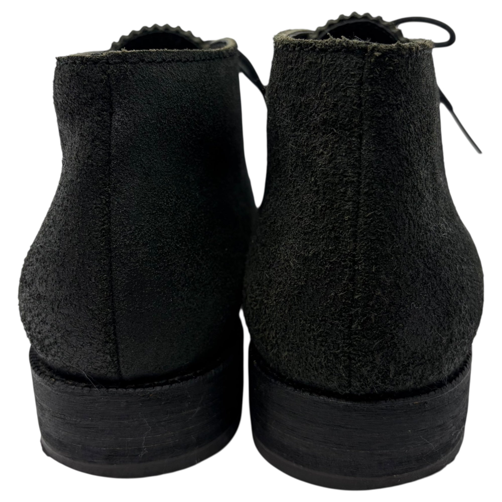 tricot COMME des GARCONS(トリココムデギャルソン) Medallion Straight-Tip Suede Chukka Boots メダリオン ストレート チップ スウェード チャッカ ブーツ 24cm ブラック レザー シューズ