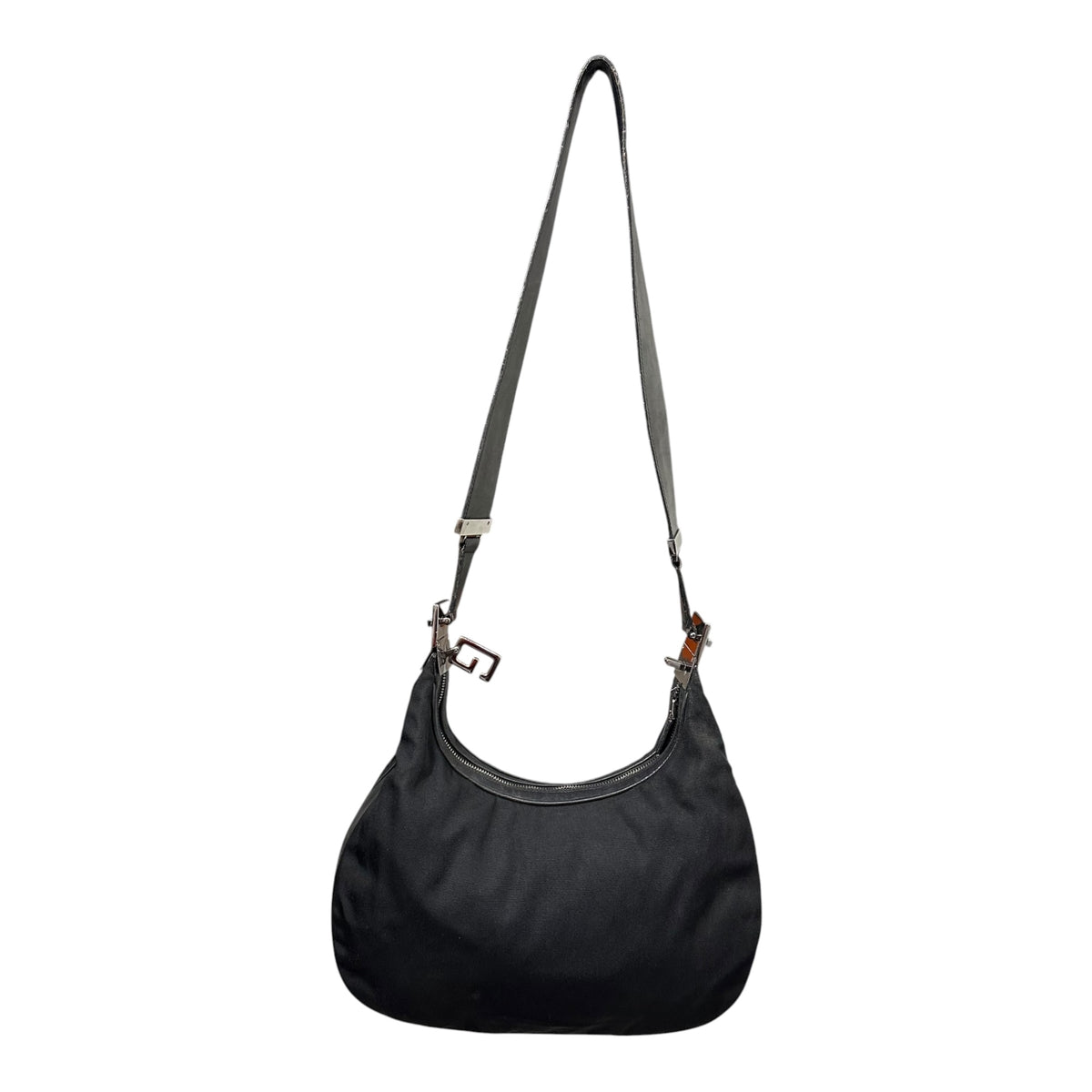 GUCCI(グッチ) 2001SS By Tom Ford 2way Hobo Bag - Nylon Leather トムフォード期 ホーボー バッグ ナイロン レザー 001・3315 002058 ブラック 00's アーカイブ ワンショルダー