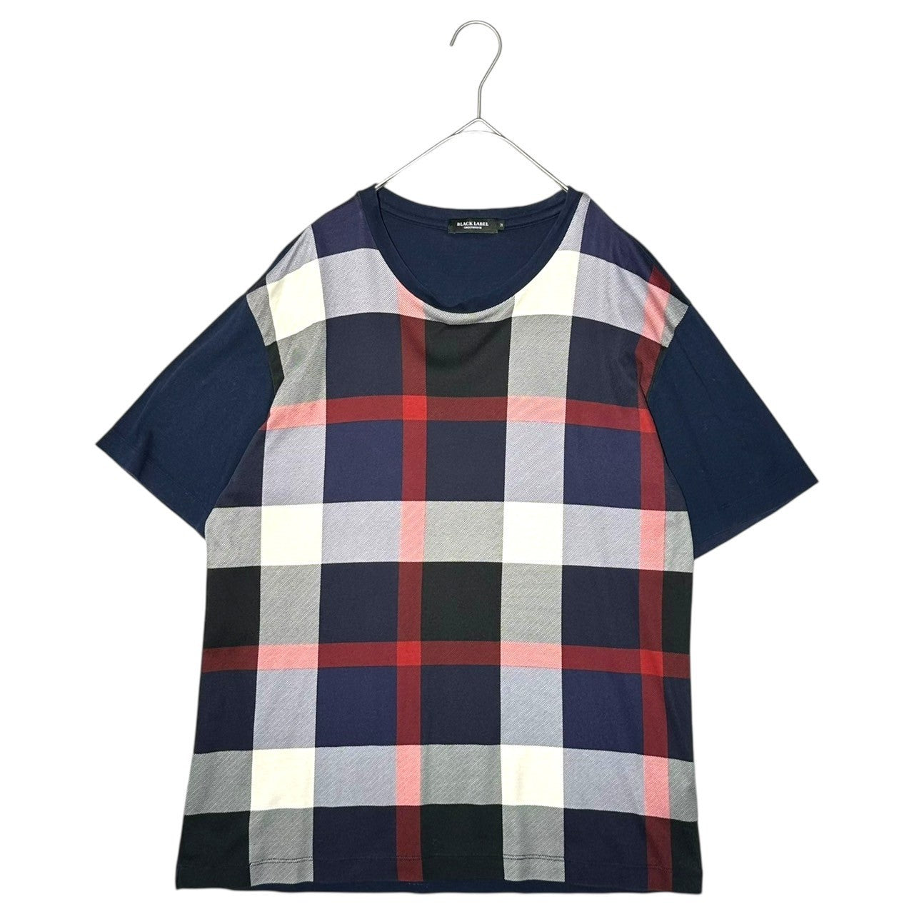 BLACK LABEL CRESTBRIDGE(ブラックレーベルクレストブリッジ) Burberry Check Crew Neck T-Shirt Nova Check バーバリー チェック クルーネック Tシャツ ノヴァチェック 51P20-720-26 M ネイビー