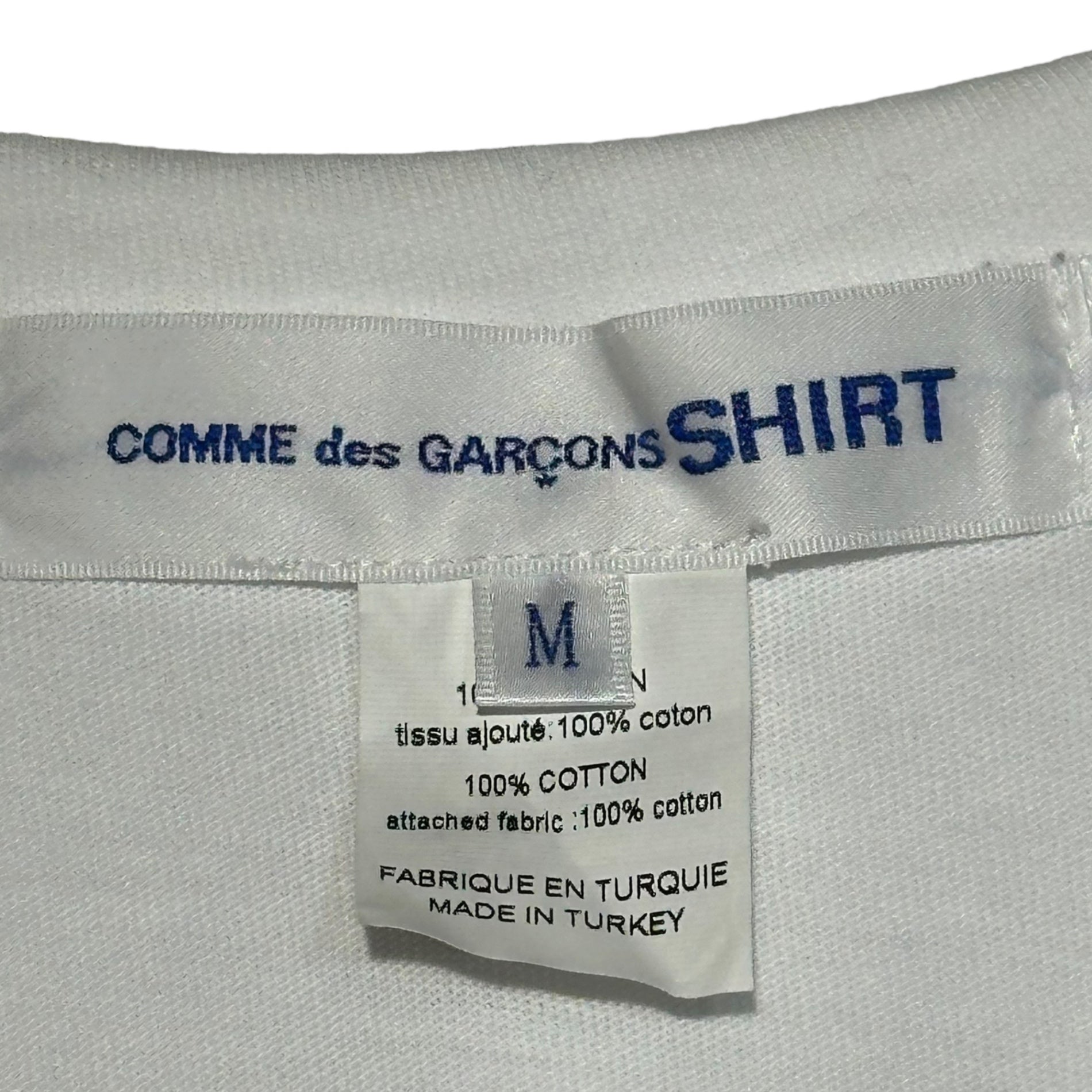 COMME des GARCONS SHIRT(コムデギャルソンシャツ) 24AW cotton jersey plain with embroidery "STRONG WILL" 刺繍 長袖 Tシャツ FN-T003 M ホワイト カットソー