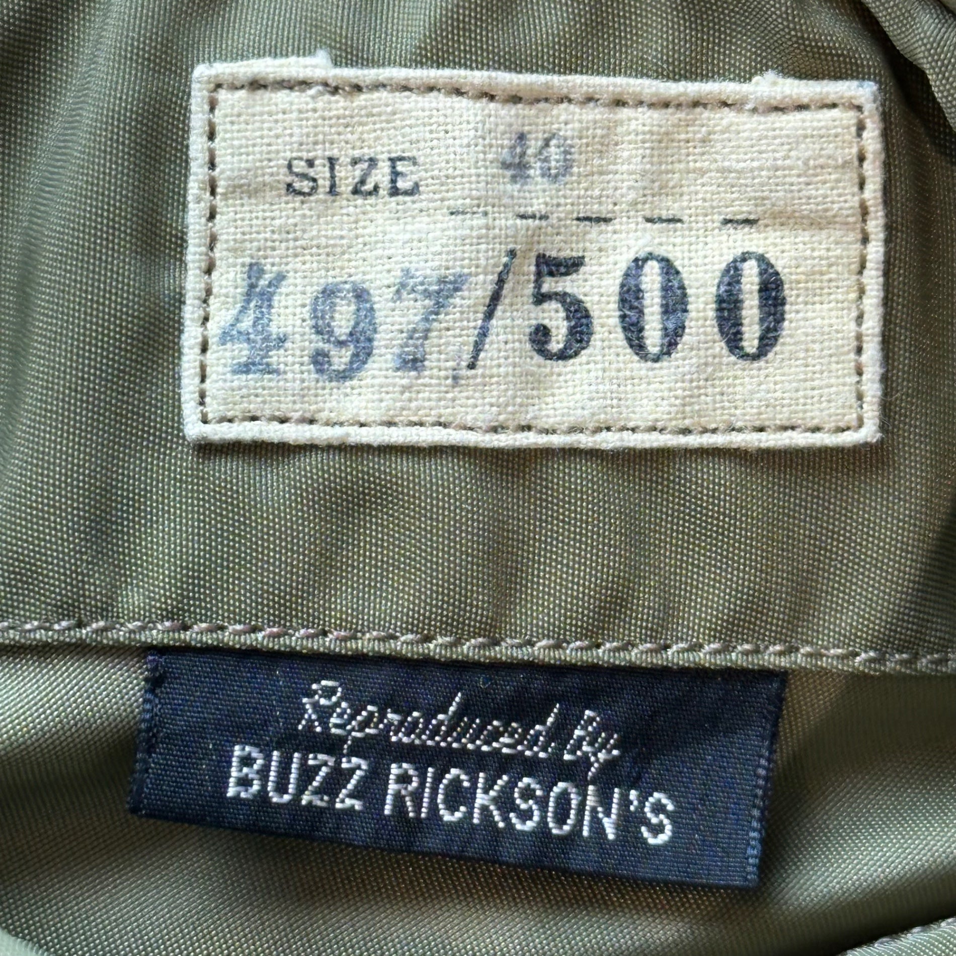 【SALE対象外】BUZZ RICKSON’S(バズリクソンズ) REED PRODUCTS INC. USAF L-2 FLIGHT JACKET リード プロダクツ エアフォース フライト ジャケット AF33(038)-7435 40 セージグリーン 303d BOMBARDMENT GROUP 第303爆撃グループ 500着限定