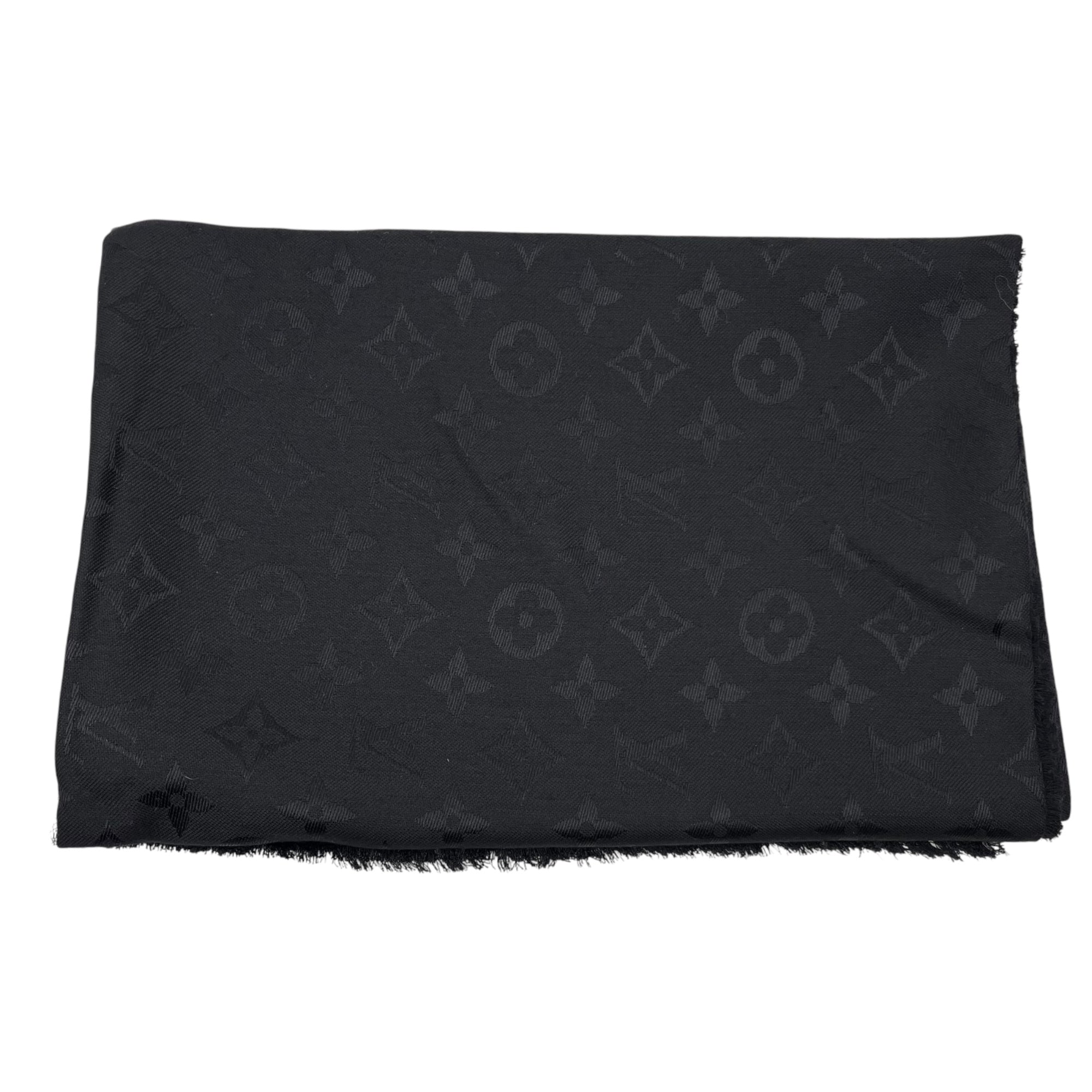 LOUIS VUITTON(ルイヴィトン) Shawl monogram ショール･モノグラム M71329 ブラック ストール シルク スカーフ 箱付