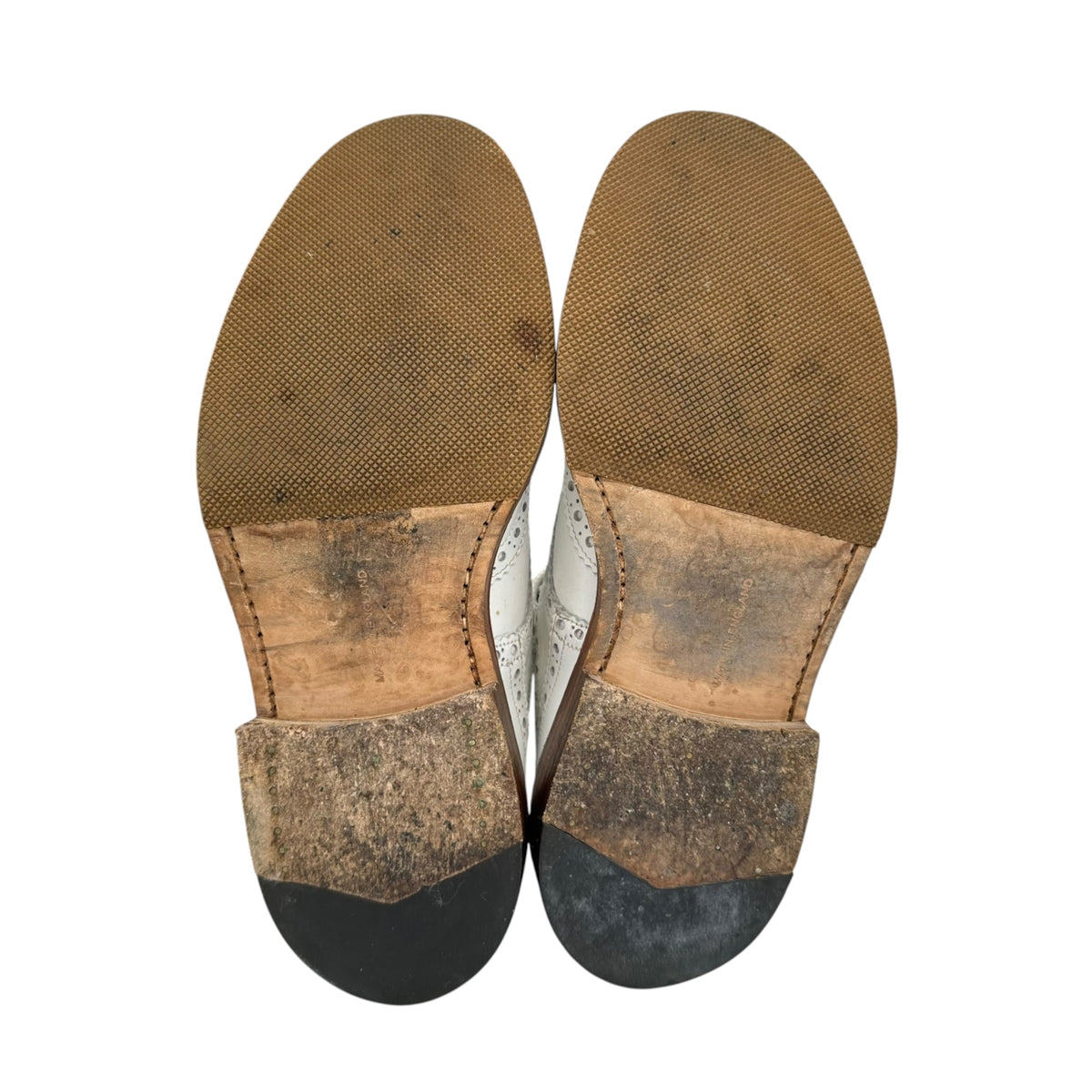 Tricker's×COMME des GARCONS JUNYA WATANABE MAN(トリッカーズ×コムデギャルソンジュンヤワタナベマン) BOURTON バートン ウィングチップ レザー シューズ MS633 7(25.5cm程度) ホワイト コラボ 革靴 メダリオン