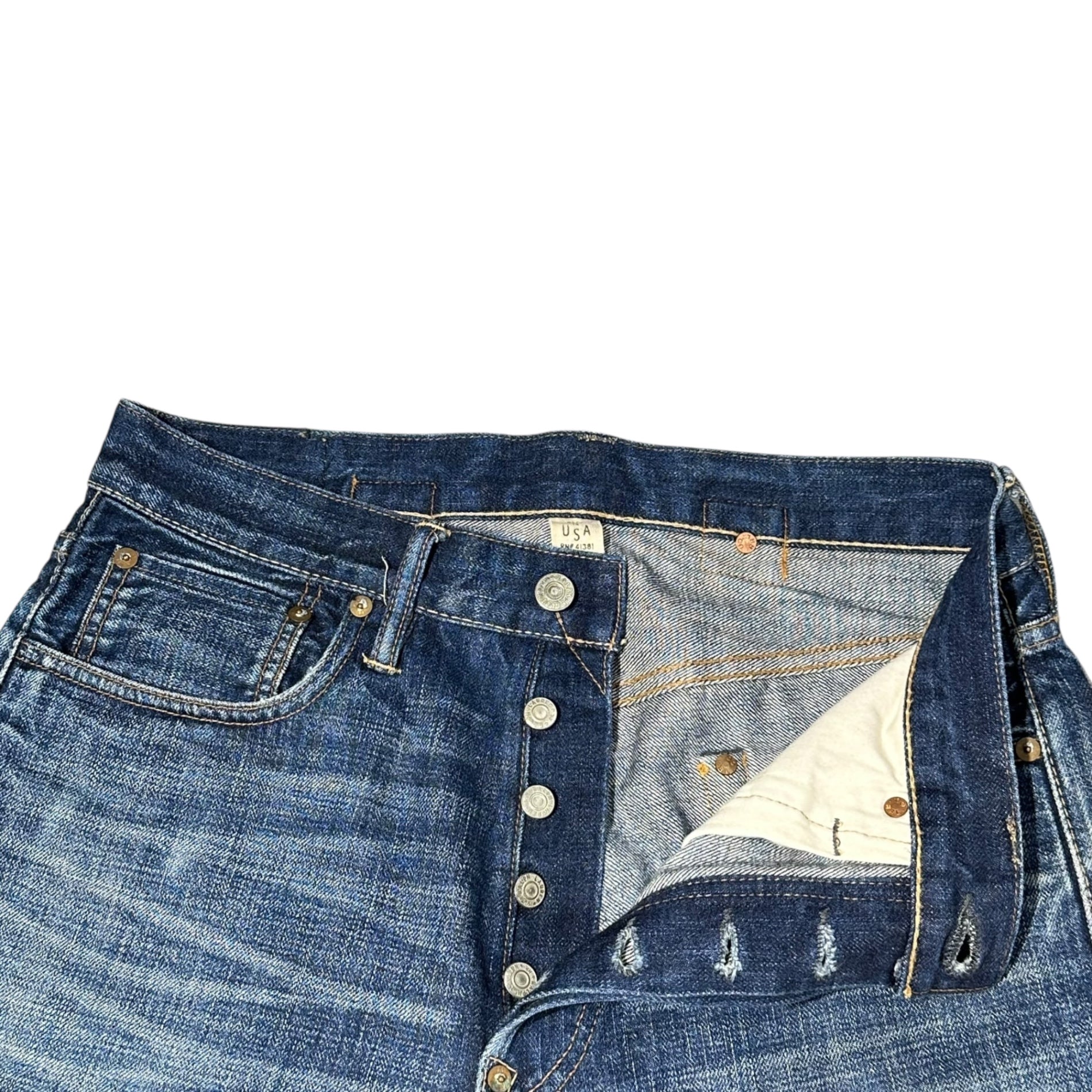 RRL(ダブルアールエル) 1938 Buckleback 081 Cinchback Denim Pants バックルバック 081 シンチバック デニム パンツ LOT：081  30 インディゴ PP-PM-YW-6002