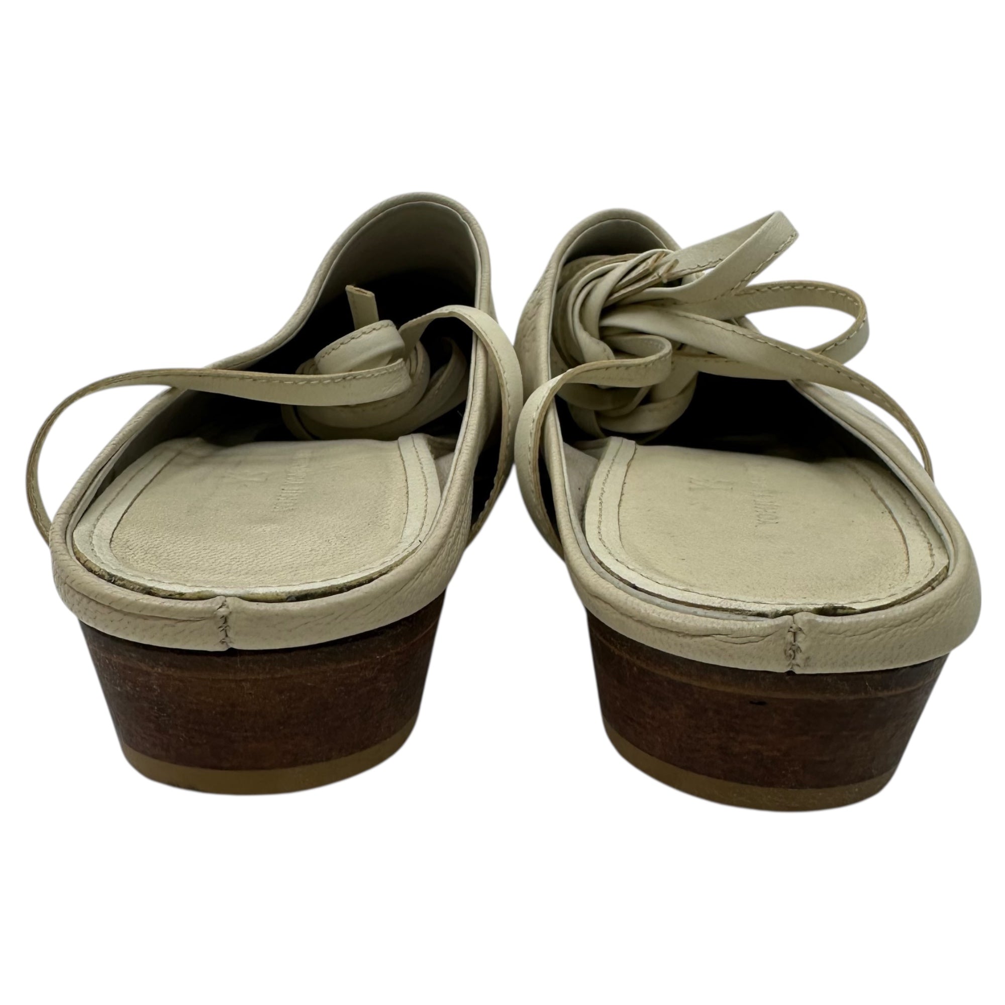 Y's(ワイズ) Western Lace-Up Leather Mules ウエスタン レースアップ レザー ミュール YY-E05-762-1/2 2(22.5~23cm程度) ホワイト ポインテッド トゥ パンプス サンダル