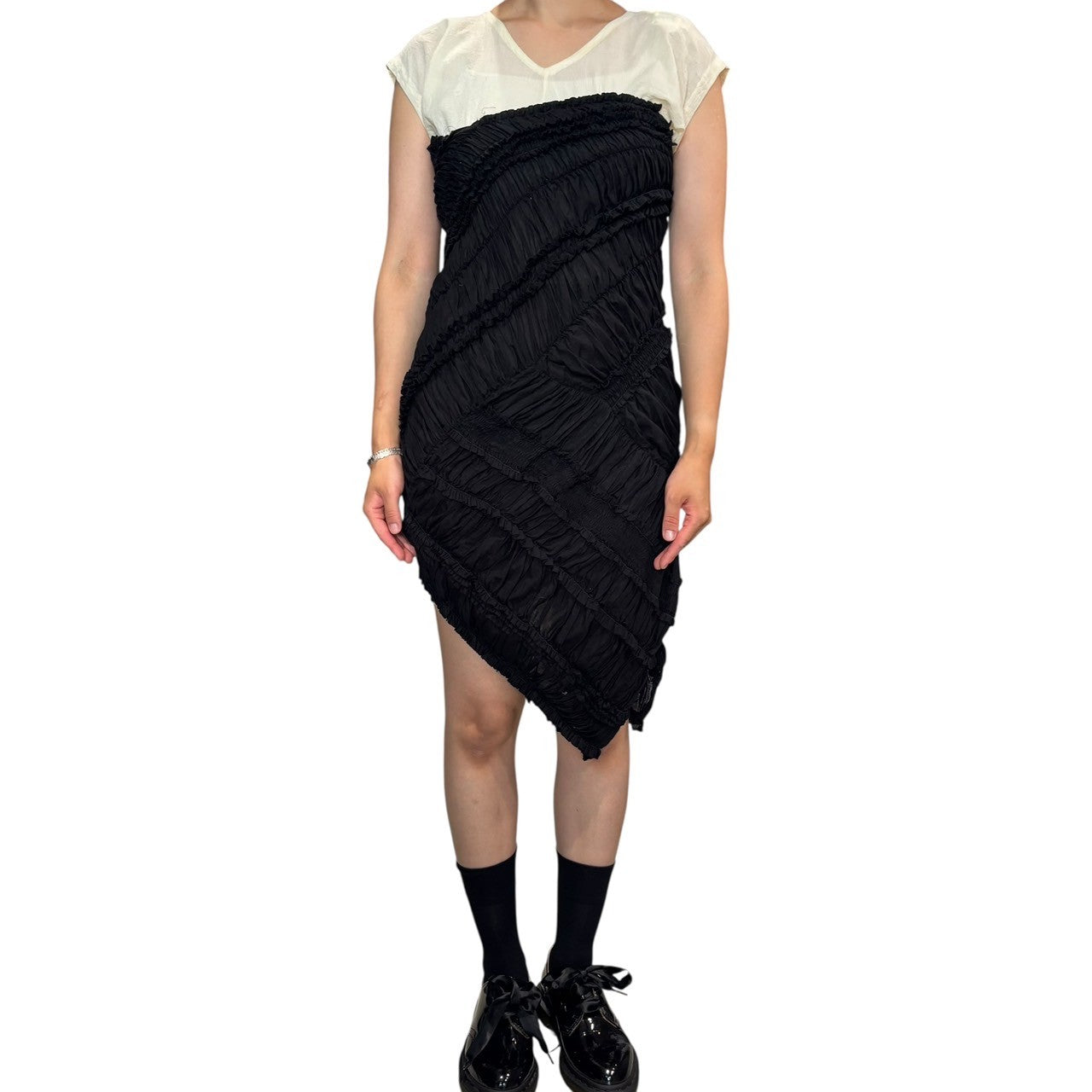 TAO COMME des GARCONS(タオコムデギャルソン) 11SS All Gather Design Tight Skirt オール ギャザー デザイン タイト スカート 3G-S018 XS ブラック AD2010