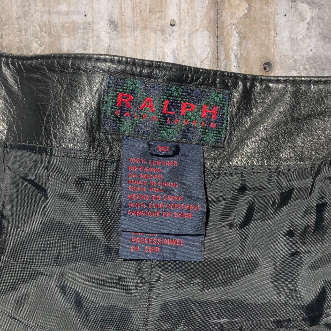 RALPH LAUREN(ラルフローレン) 90'sレザーパンツ 10(メンズLサイズ程度) ブラック