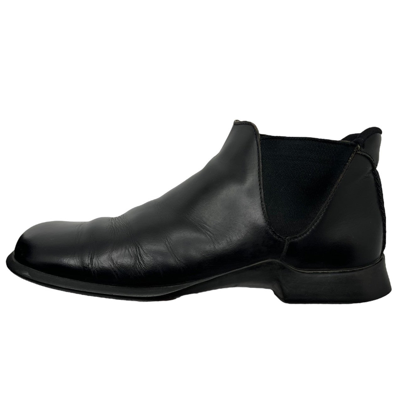 PRADA(プラダ) 00's Archive square toe side gore boots アーカイブ スクエア トゥ サイドゴア ブーツ 1267 7 1/2(26.5cm程度) ブラック Y2K