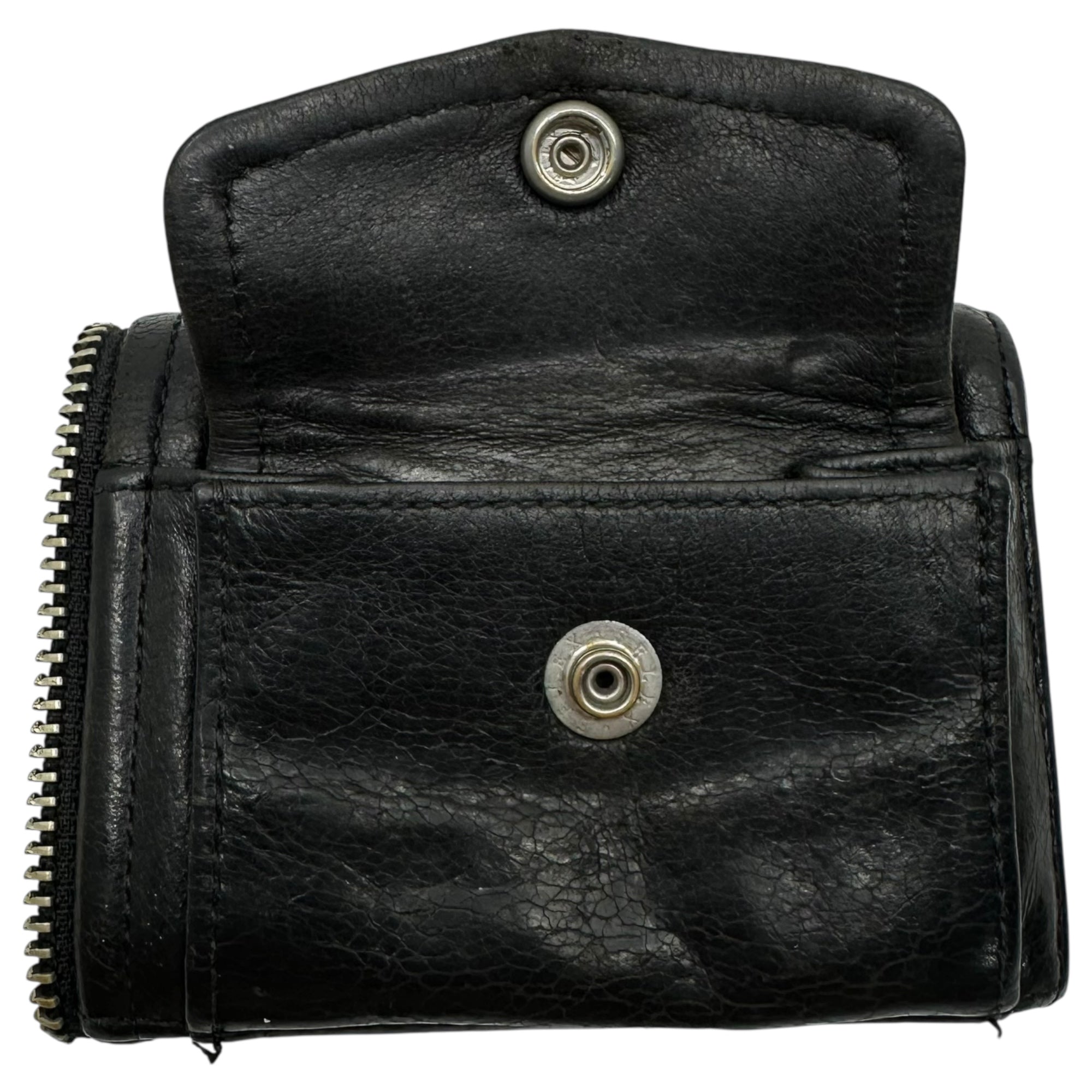 beautiful people(ビューティフルピープル) Rider's Wallet ライダース ウォレット レザー 財布 ブラック 3つ折り財布