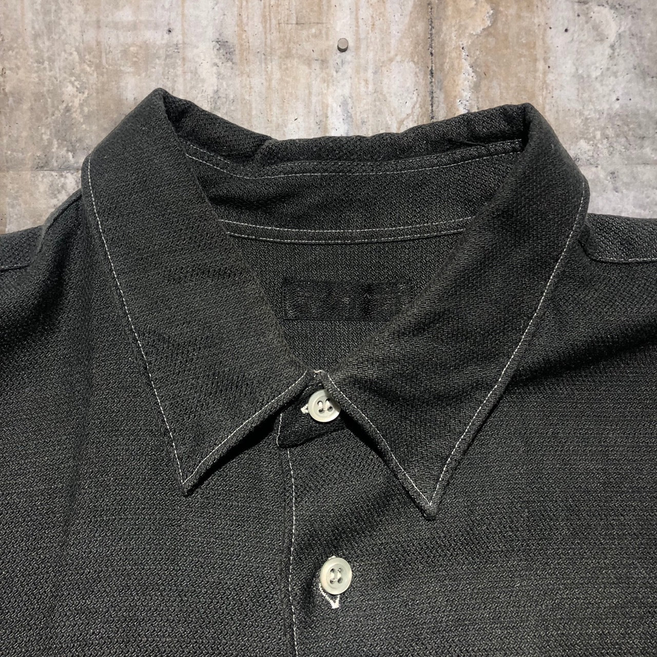 COMME des GARCONS HOMME PLUS(コムデギャルソン オムプリュス) 90's後染めホワイトステッチオーバーサイズシャツ  PB-050640 SIZE：表記無し(XL程度) ブラック AD1992