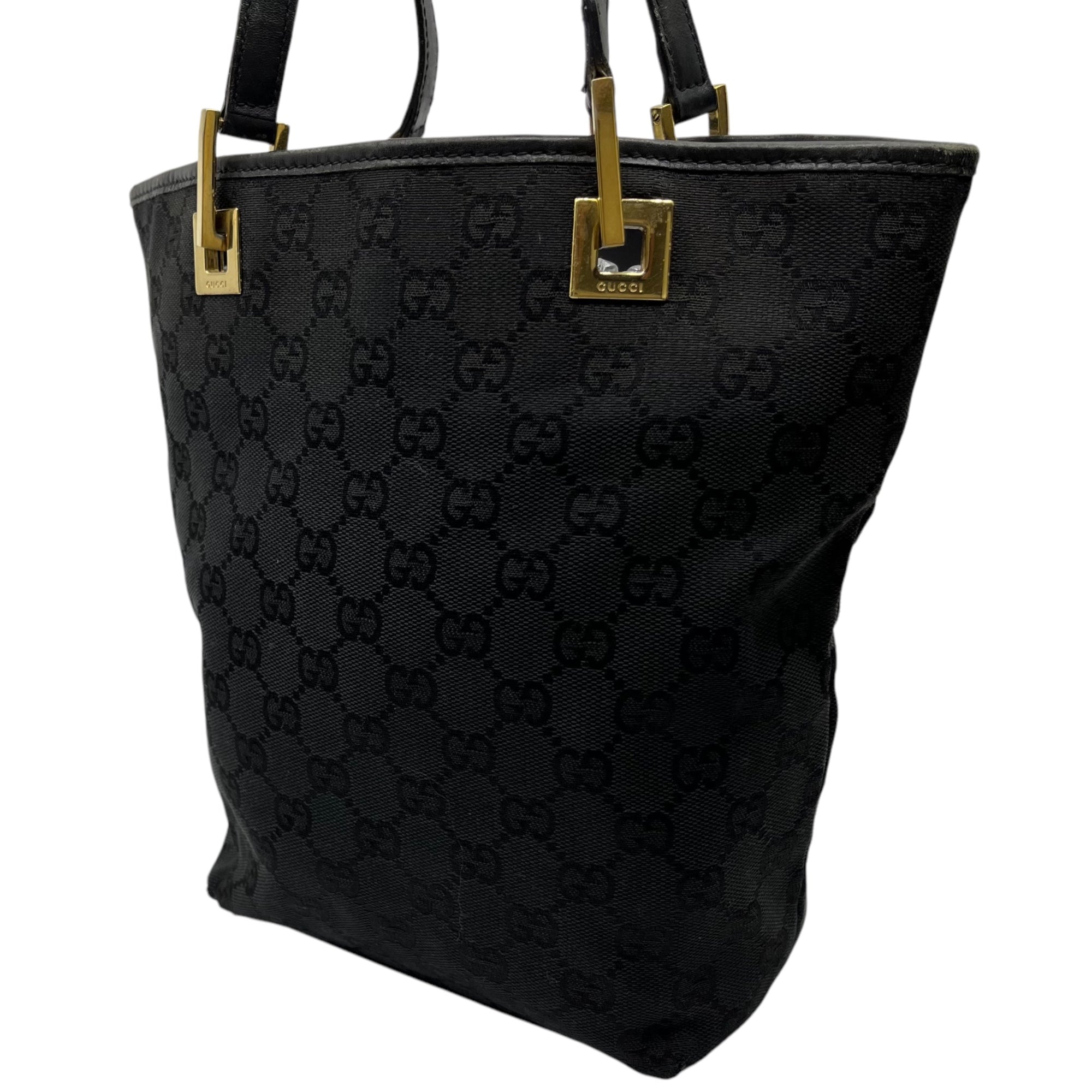 GUCCI(グッチ) GG canvas gold hardware tote bag GG キャンバス ゴールド金具 トート バッグ 002・1099 001998 ブラック 肩掛け ハンド ワンショルダー
