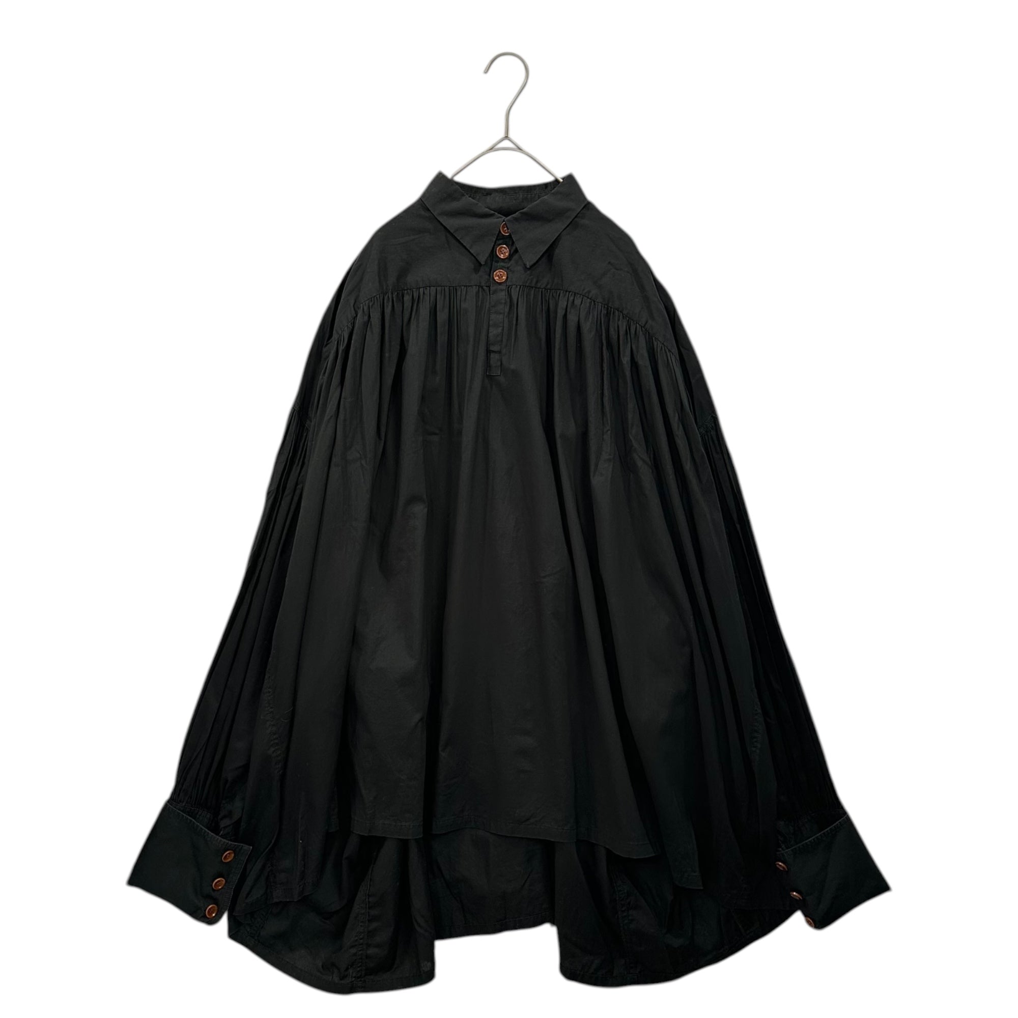 Nemeth(ネメス) 長袖 ワイド シルエット シャツ ブラウス wide silhouette shirt 88 表記無(L程度) ブラック