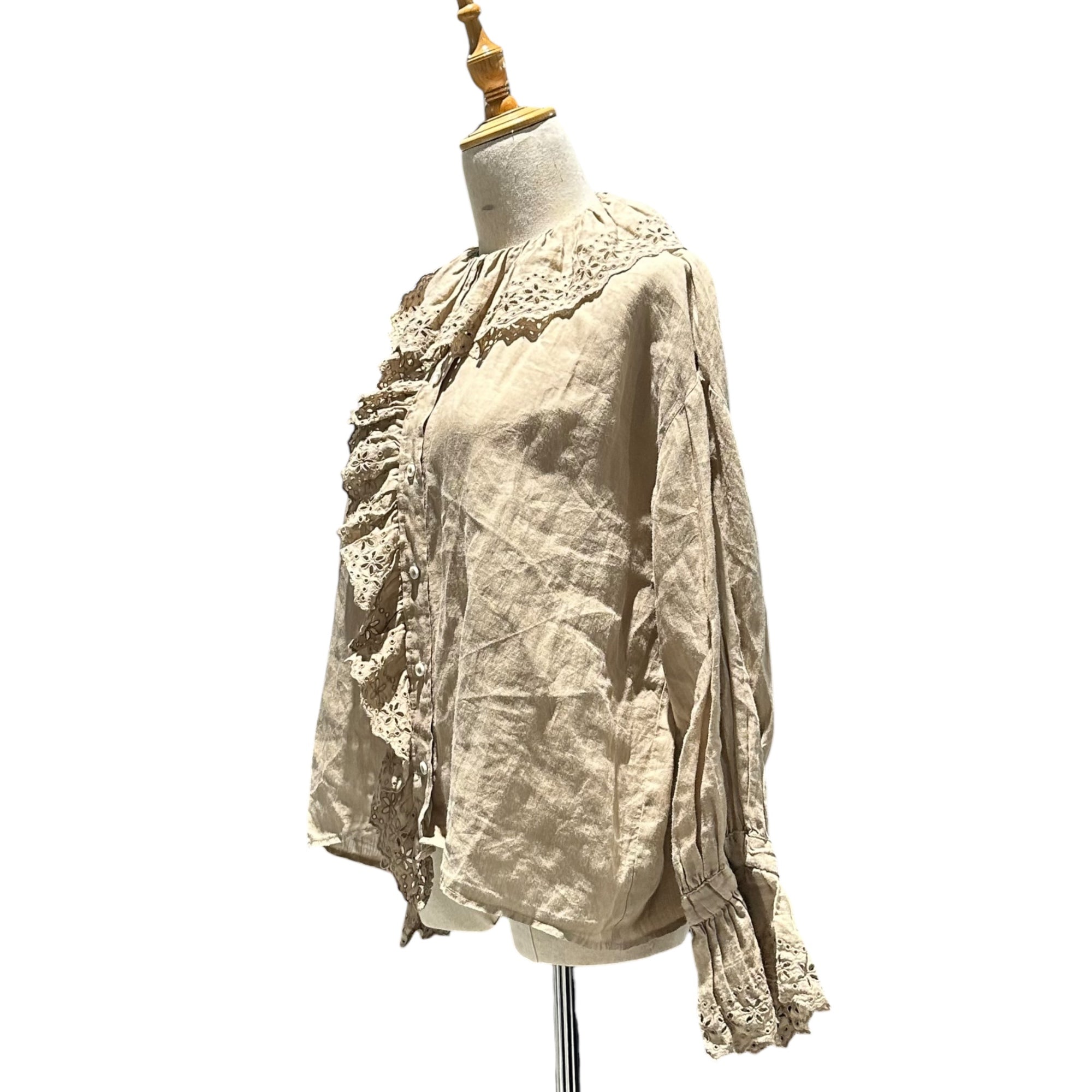 Gauze#(ガーゼ) Antique Frill Blouse アンティーク フリル ブラウス