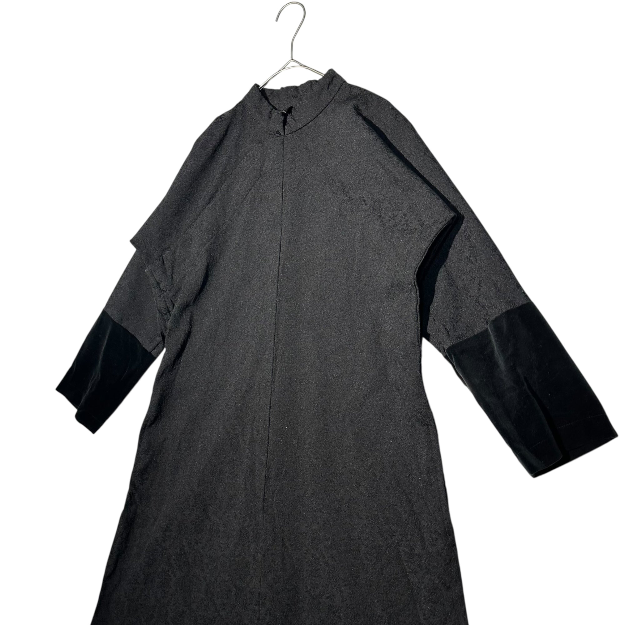 COMME des GARCONS COMME des GARCONS(コムデギャルソンコムデギャルソン) 15AW Sleeve Velour Panel China Dress 袖 ベロア 切替 チャイナ ドレス RP-O003 S ブラック AD2015 ロング ワンピース