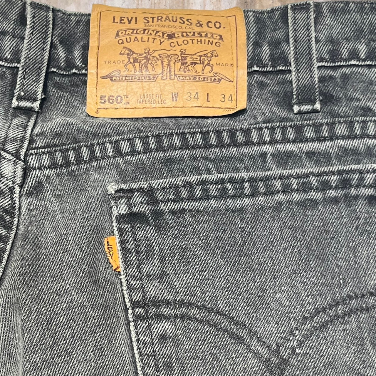 Levi's(リーバイス) 90's 560テーパードデニムパンツ/ブラックデニムパンツ 42560-4159 W34/L34 ブラック オレンジタブ　 USA製