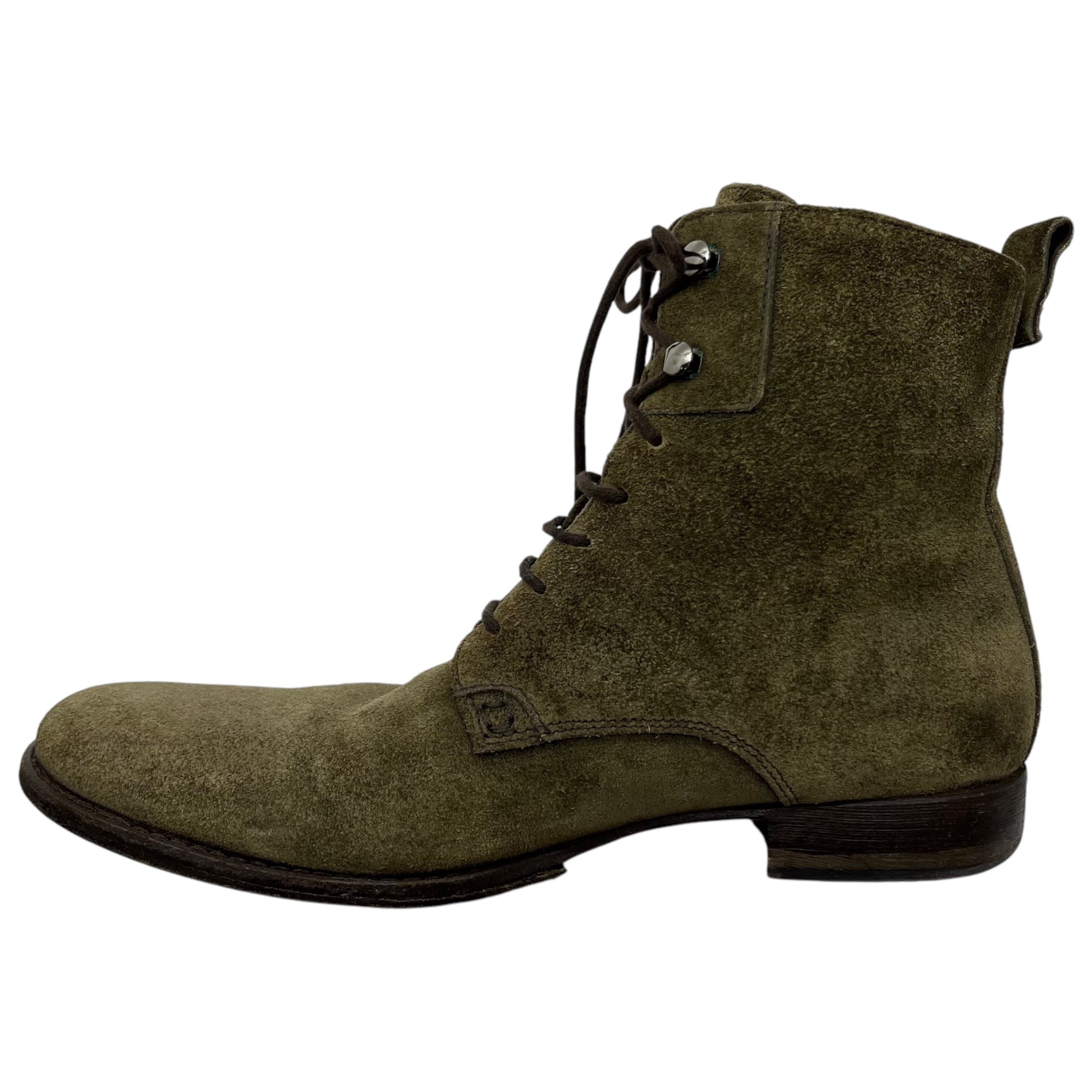 DOLCE&GABBANA(ドルチェ&ガッバーナドルガバ) suede lace-up boots スウェード 編み上げ ブーツ スエード 1043 7(25.0cm) カーキ