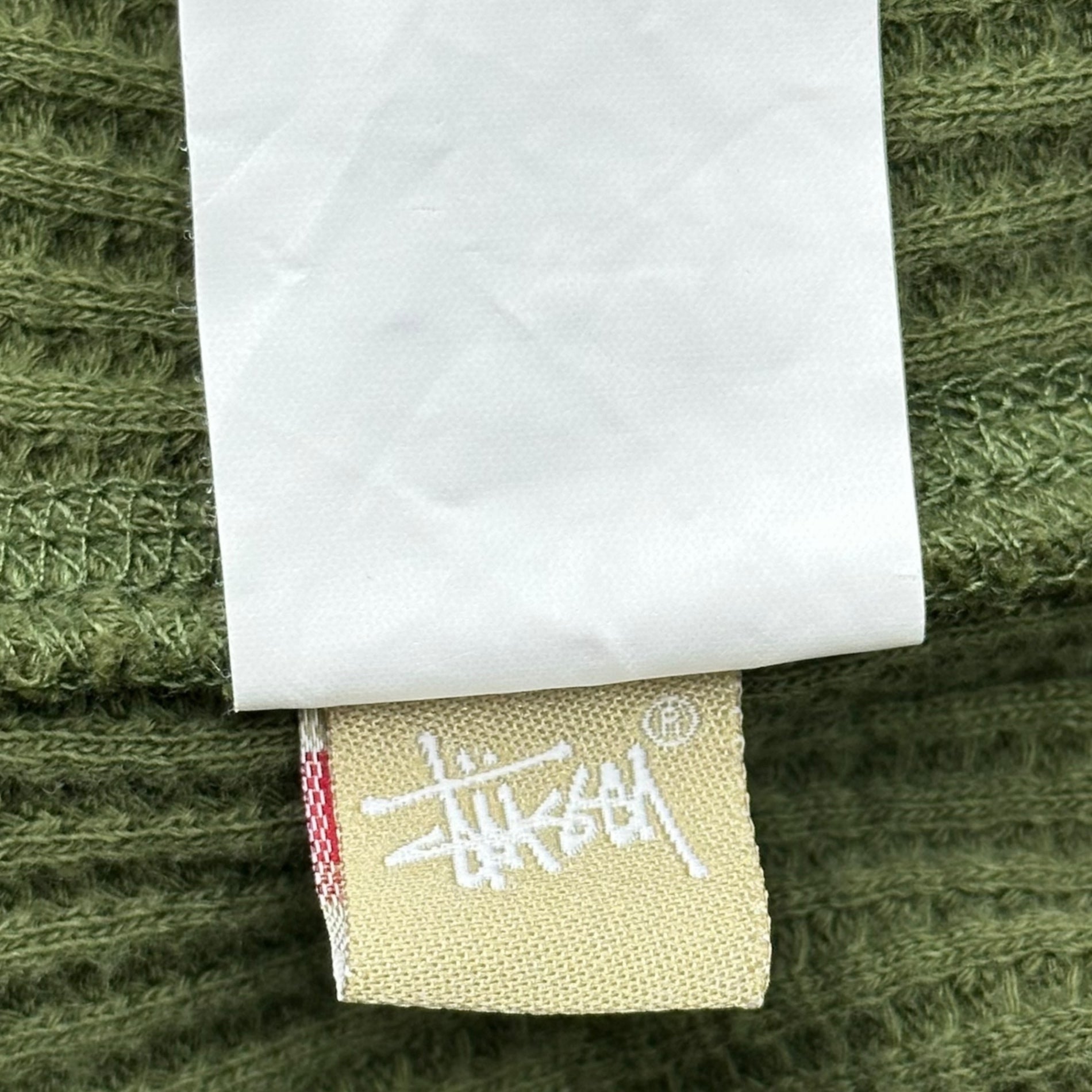STUSSY(ステューシー) AUTHENTIC OUTER GEAR Waffle Pullover Hoodie ワッフル プルオーバー パーカー M オリーブ