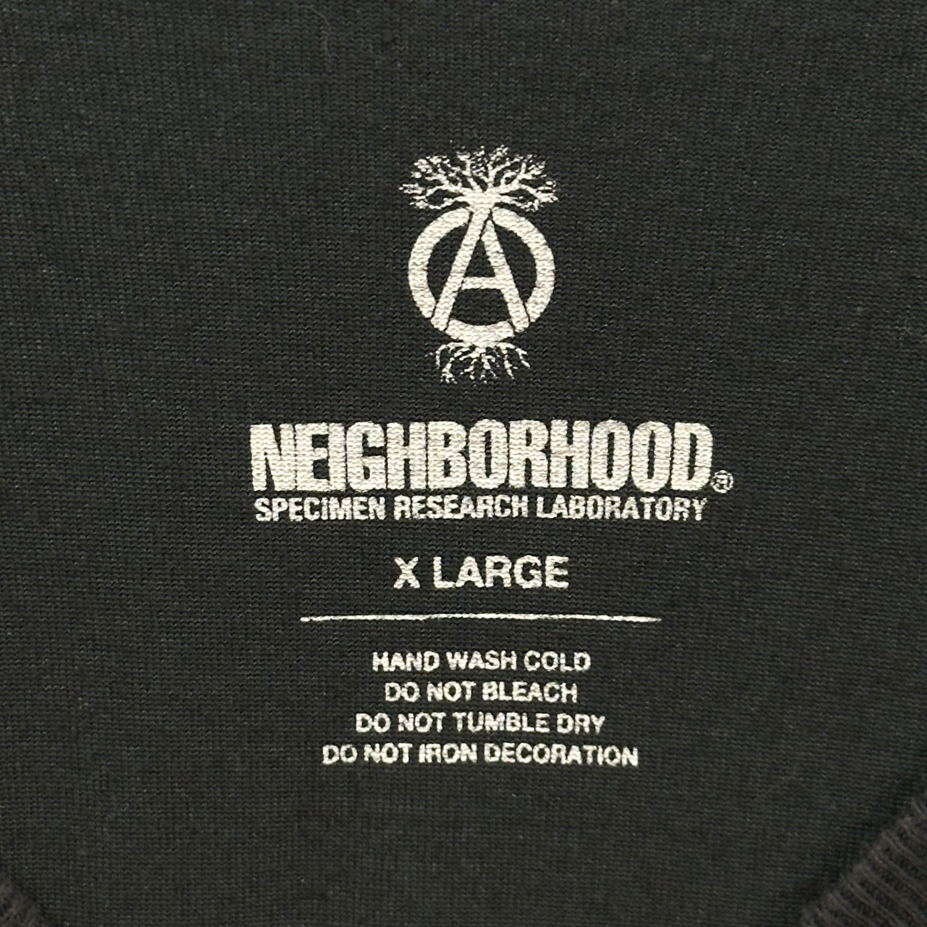 NEIGHBORHOOD(ネイバーフッド) SRL LOGO LINE CREW NECK T-SHIRT ロゴ ライン クルーネック Tシャツ 251BWNH-CSM04 XL ブラック×ホワイト
