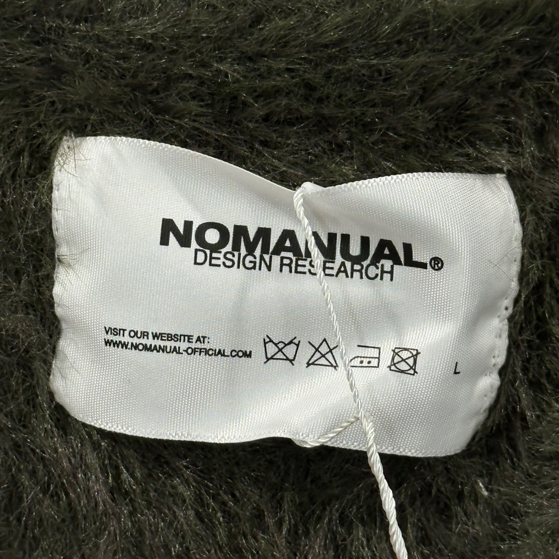 NOMANUAL(ノーマニュアル) CROPPED HAIRY KNIT クロップドヘアリー長袖ニット 4571654523888 L カーキ