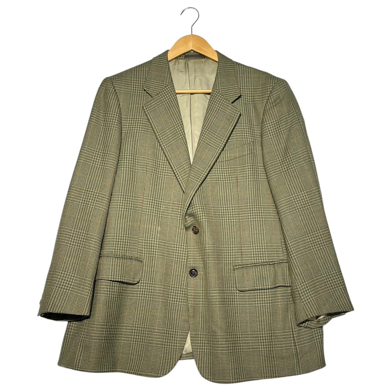 Burberrys(バーバリーズ) Vintage wool check 2B jacket ヴィンテージ ウール チェック2Bジャケット グリーン