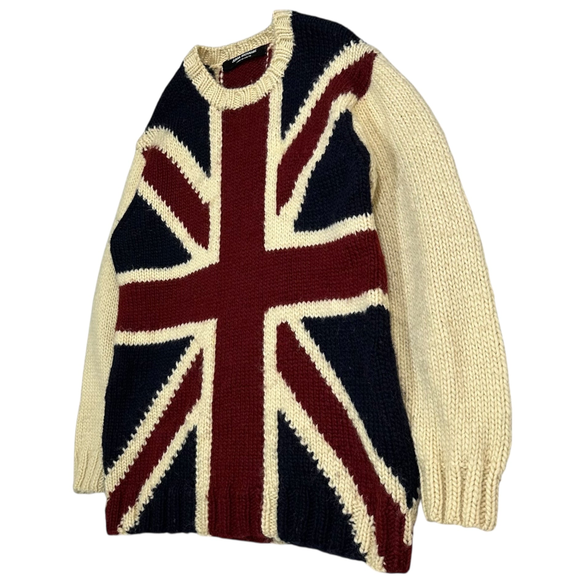 COMME des GARCONS JUNYA WATANABE(コムデギャルソンジュンヤワタナベ) 96AW Union Jack Low Gauge Wool Knit ユニオンジャック ローゲージ ウール ニット JN-040290 表記無(FREE) アイボリー×レッド×ネイビー 90's 90年代