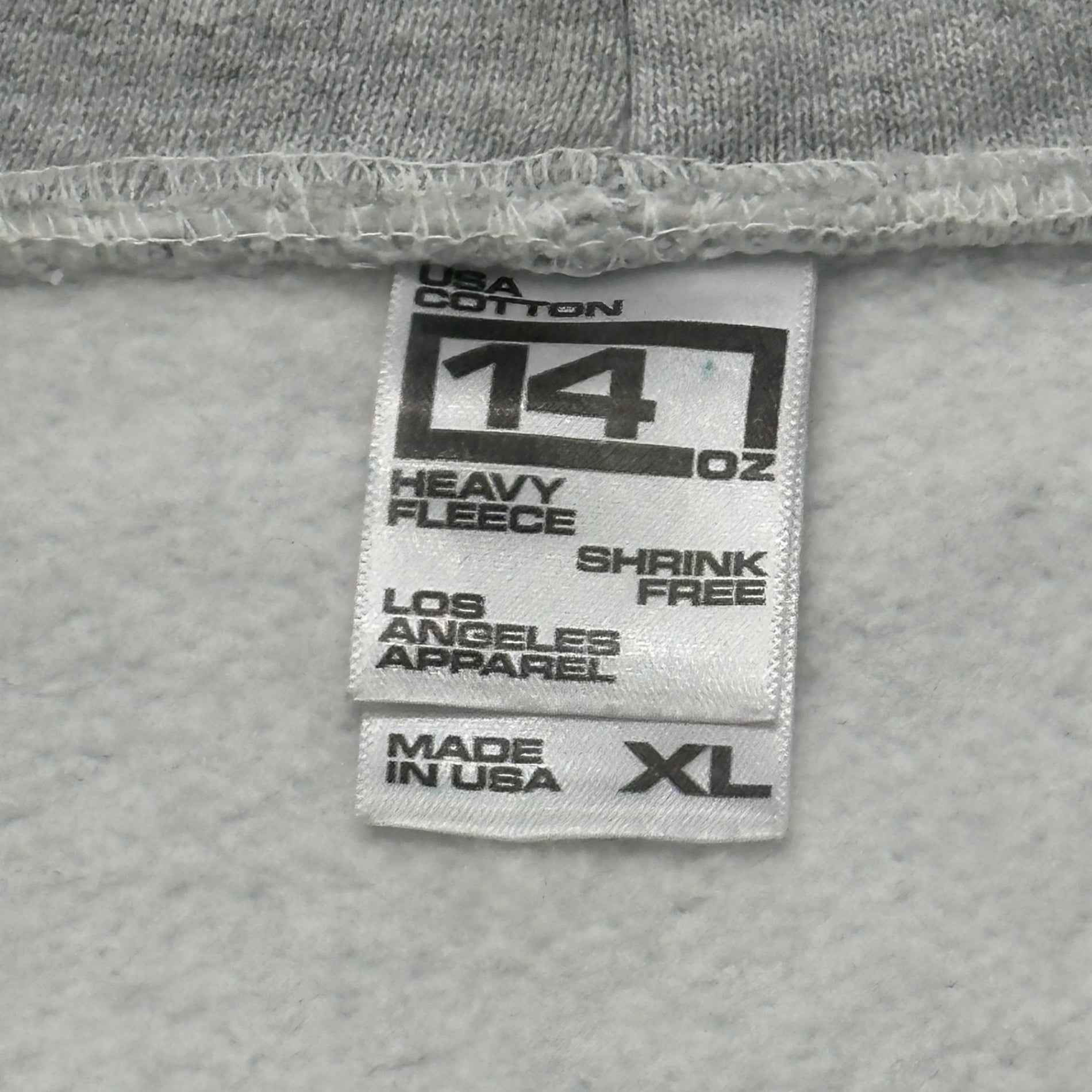 LOS ANGELES APPAREL(ロサンゼルスアパレル) 14oz HEAVY FLEECE HOODED ZIP UP SWEATSHIR ヘビィーウェイト ジップアップ パーカー XL ライトグレー