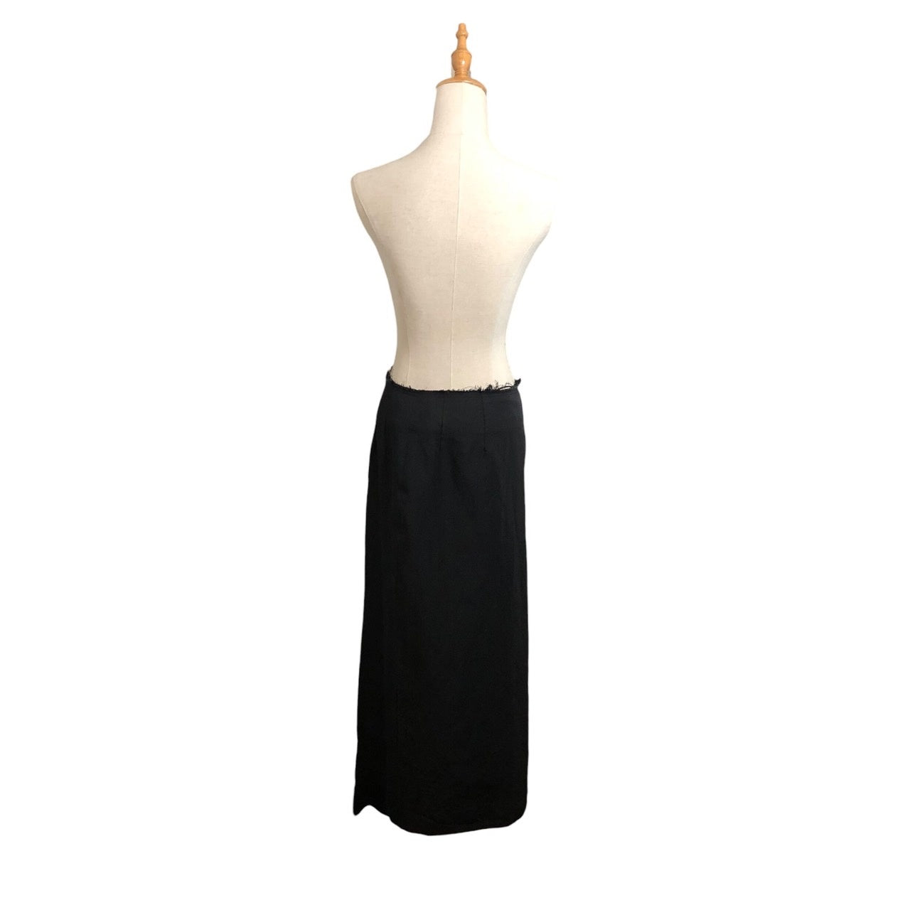 COMME des GARCONS(コムデギャルソン) 20SS Polyester full length asymmetric long  skirt 製品染め ポリ縮絨 アシンメトリー ロング スカート GE-S020 M ブラック AD2019 オーランドー