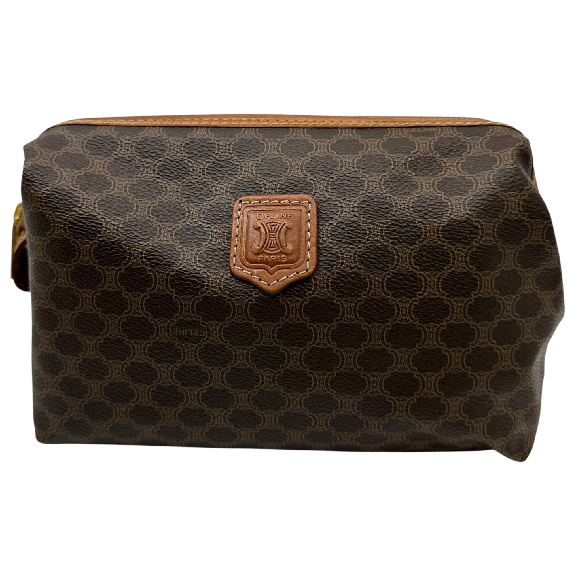 CELINE(セリーヌ) Macadam Pattern Cosmetic Pouch マカダム柄 コスメ ポーチ ブラウン OLD オールド