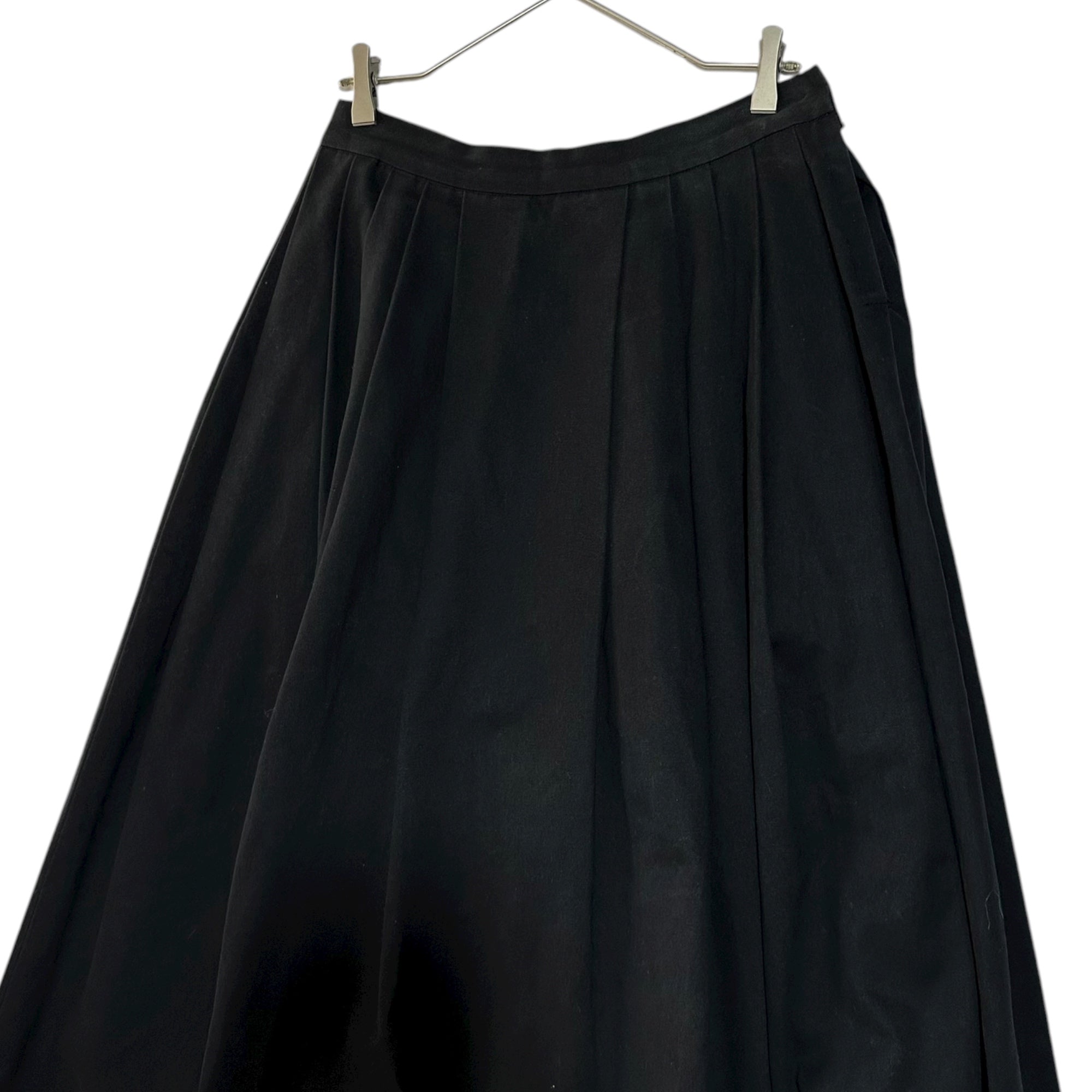 Euro vintage(ヨーロッパヴィンテージ) thick cotton black long skirt コットンの肉厚地なクラシカルロングスカート 表記無し(M~L程度) ブラック