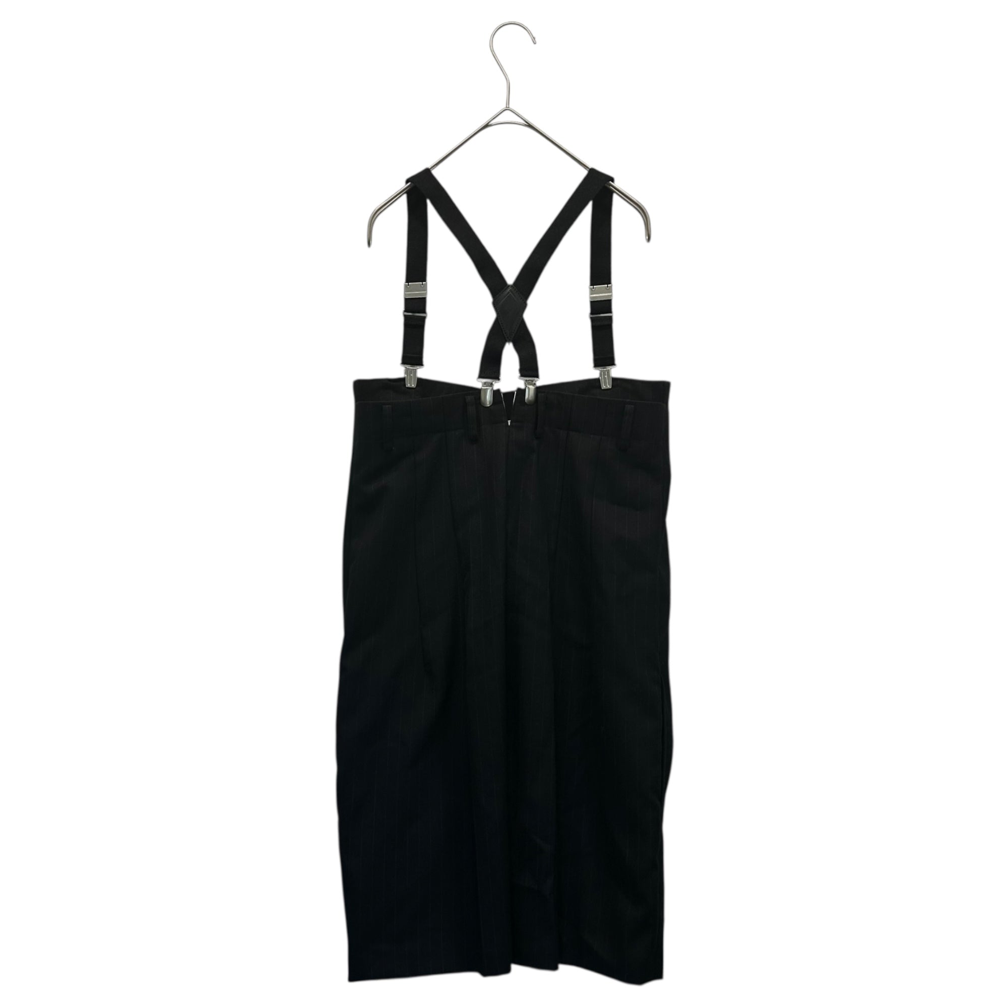 COMME des GARCONS JUNYA WATANABE(コムデギャルソンジュンヤワタナベ) 12AW Striped Wool Suspenders Skirt ストライプ サスペンダー ウール スカート JJ-S027 M ブラック AD2012