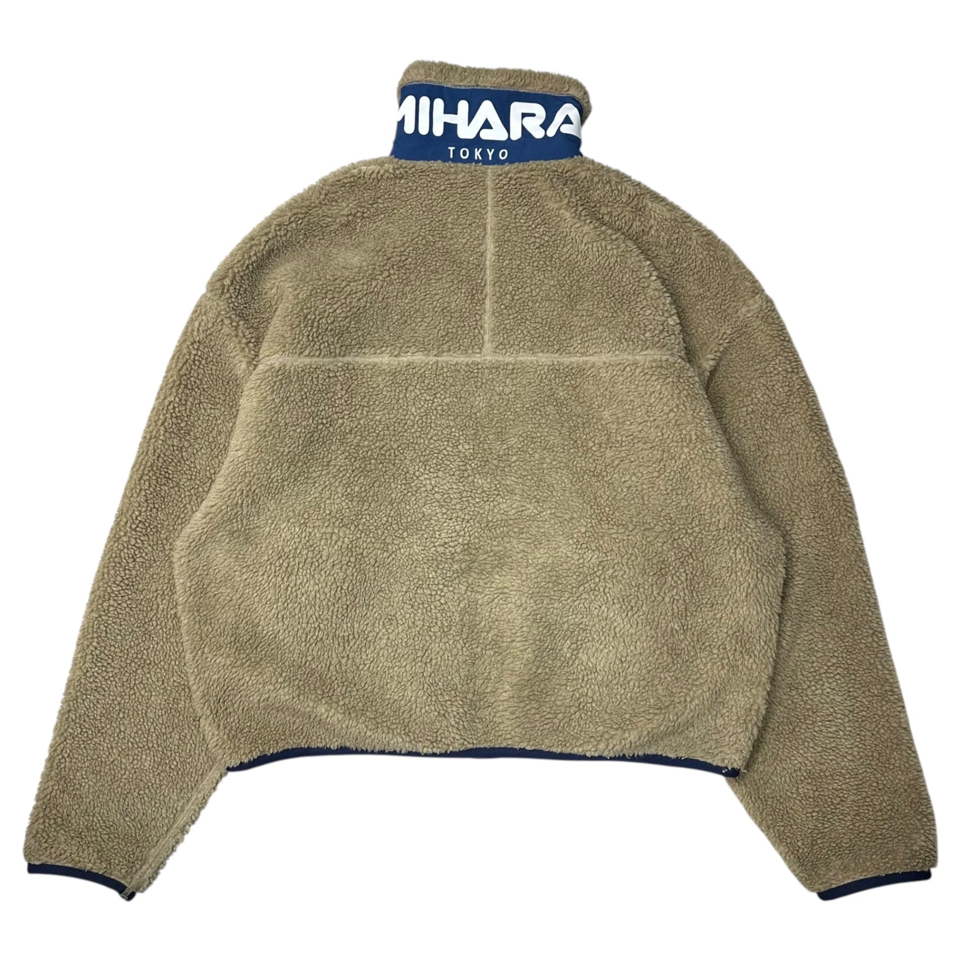 Maison MIHARA YASUHIRO(メゾンミハラヤスヒロ) 21AW Enlarged zip boa blouson イングランド ジップ ボア ブルゾン A05BL621 46(S) ベージュ×ネイビー