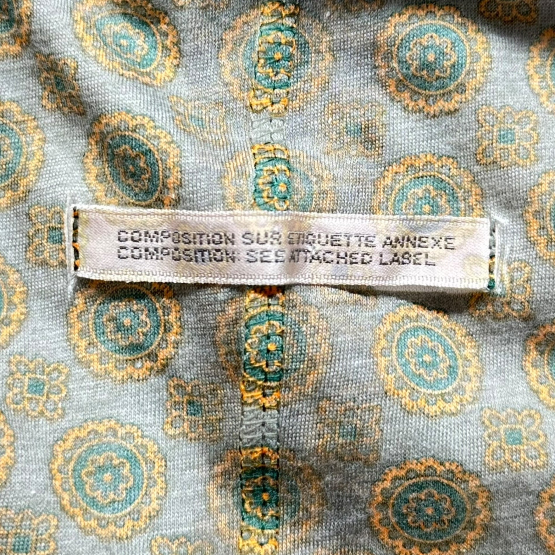 Y's(ワイズ) Inside-Out Komon H/S Top インサイドアウト 小紋柄 ハーフスリーブ カットソー YX-T54-972 3(L程度) グリーン