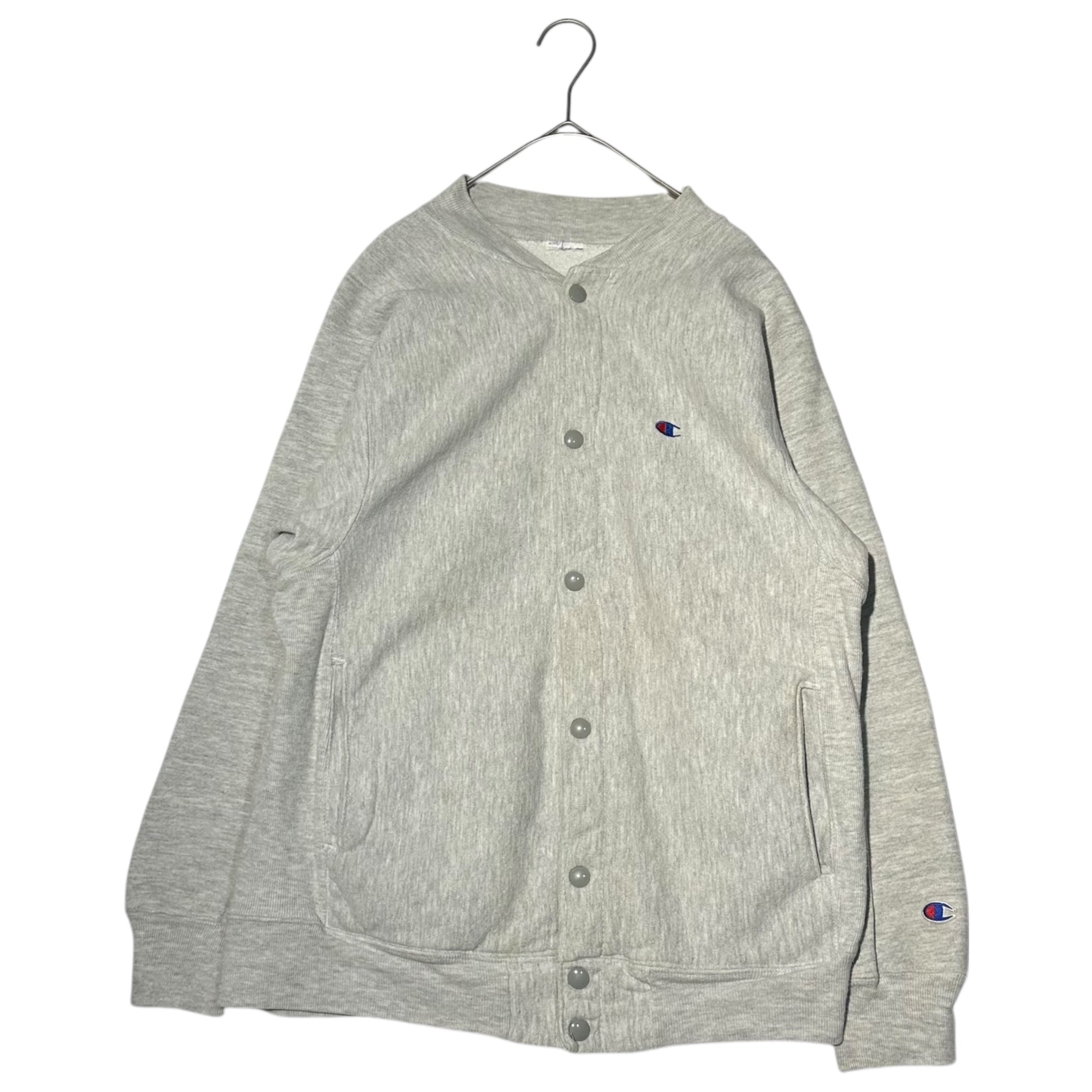 Champion(チャンピオン) 90's USA made REVERSE WEAVE Sweatshirt Blouson リバースウィーブ スウェット ブルゾン 表記無(M程度) ライトグレー 90年代 ヴィンテージ 古着 ジャケット トリコタグ USA製