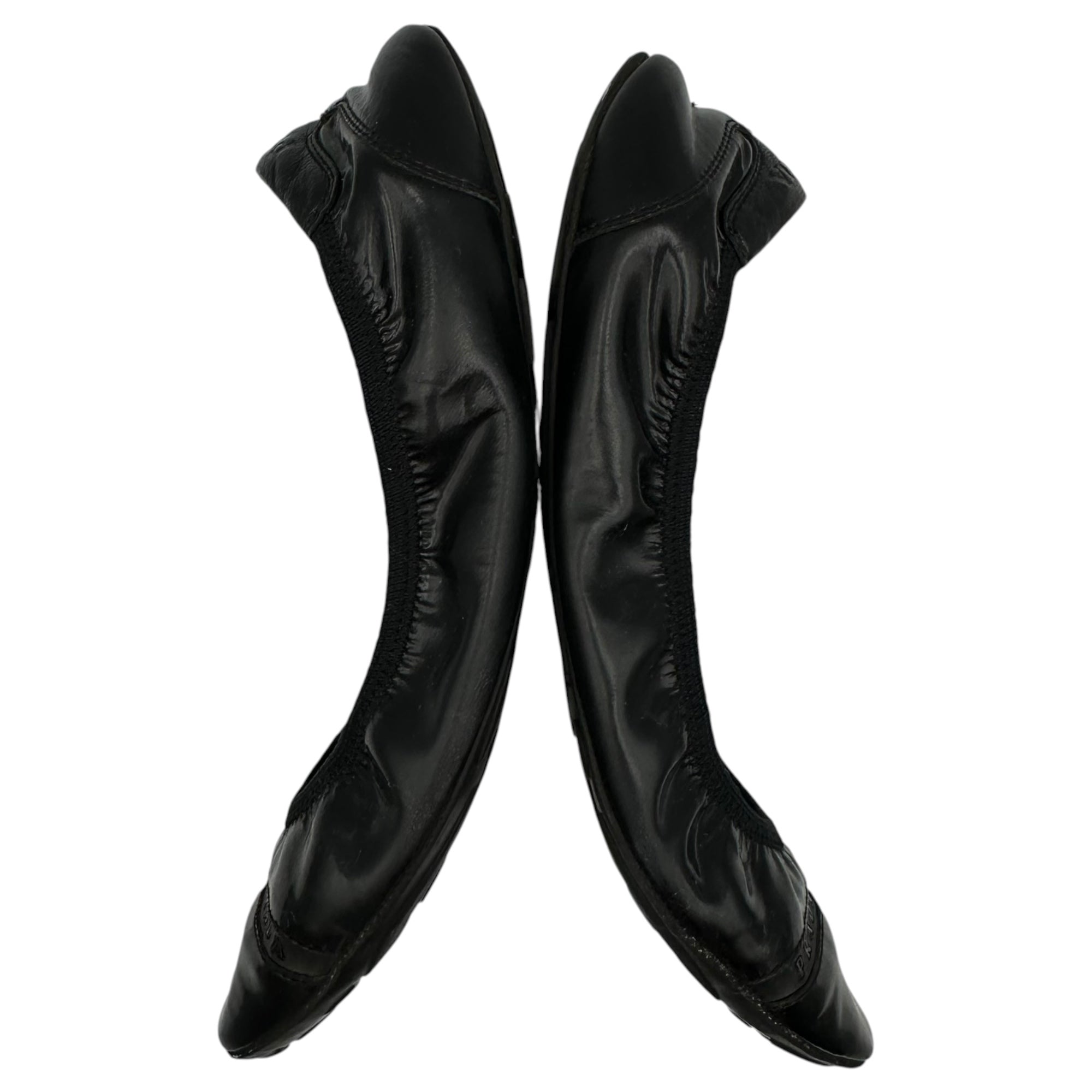 PRADA SPORT(プラダスポーツ) Patent Leather Ballet Flats エナメル バレー シューズ 37(23.5cm程度) ブラック パンプス