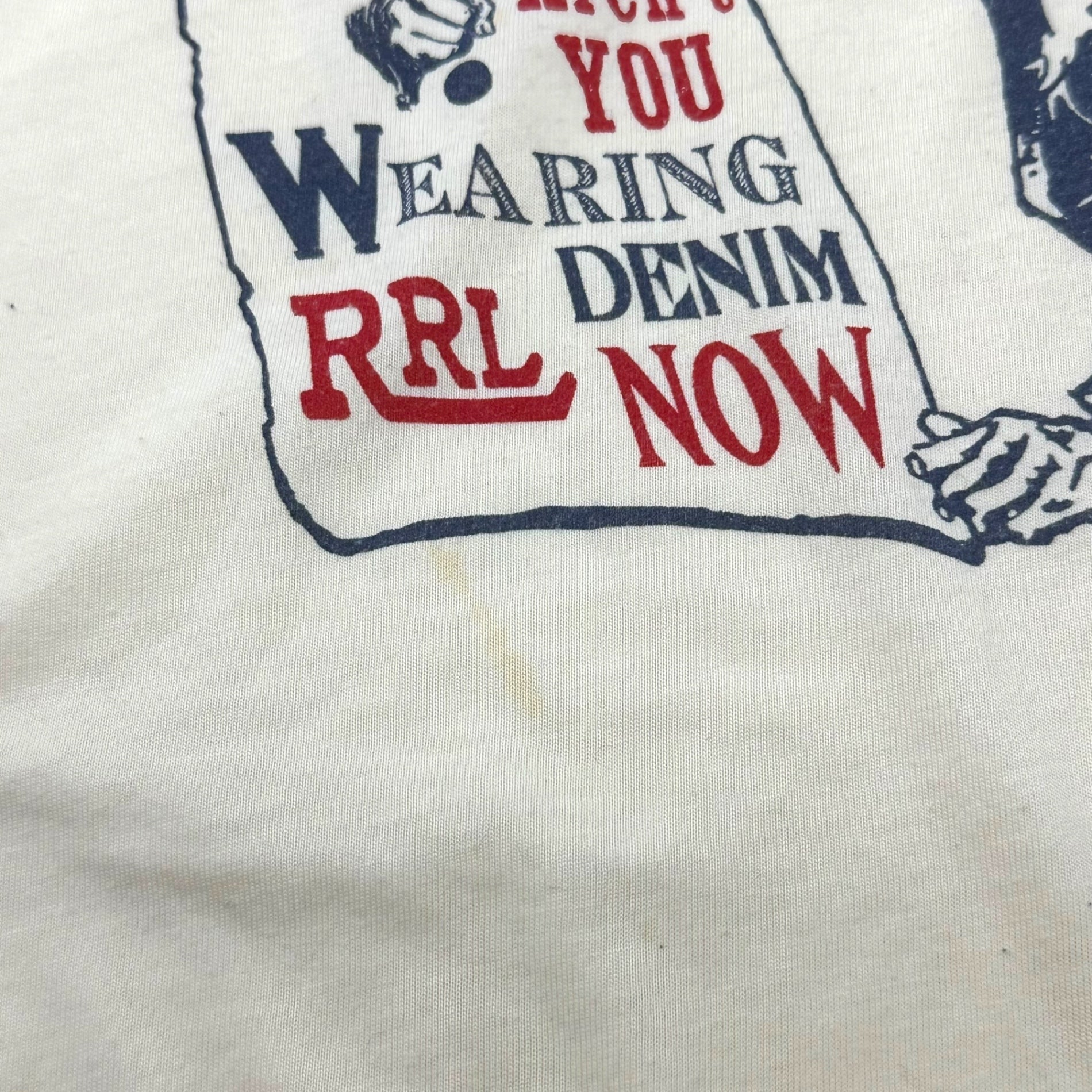 RRL(ダブルアールエル) Printed T-shirt プリント Tシャツ M アイボリー