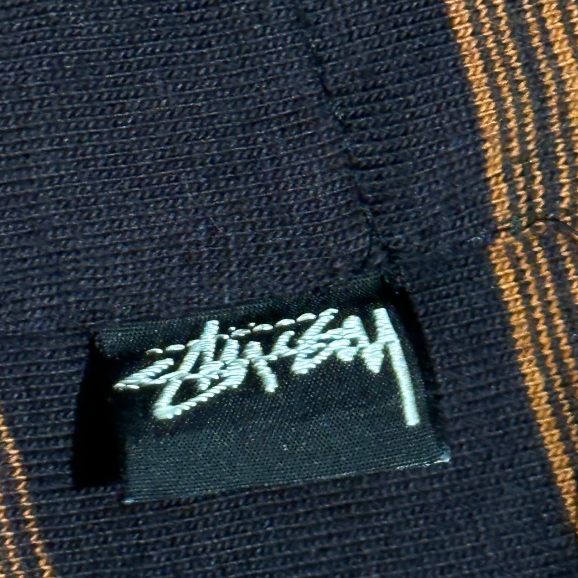 STUSSY(ステューシー) 80's USA Made Vintage Border Pocket Tee ヴィンテージ ボーダー ポケット Tシャツ L ブラック×オレンジ 80年代 初期タグ