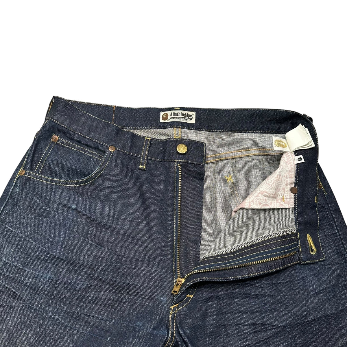 A BATHING APE(アベイシングエイプ) BAPE STA STITCH DENIM PANTS ベイプスタ ステッチ デニム パンツ M インディゴ