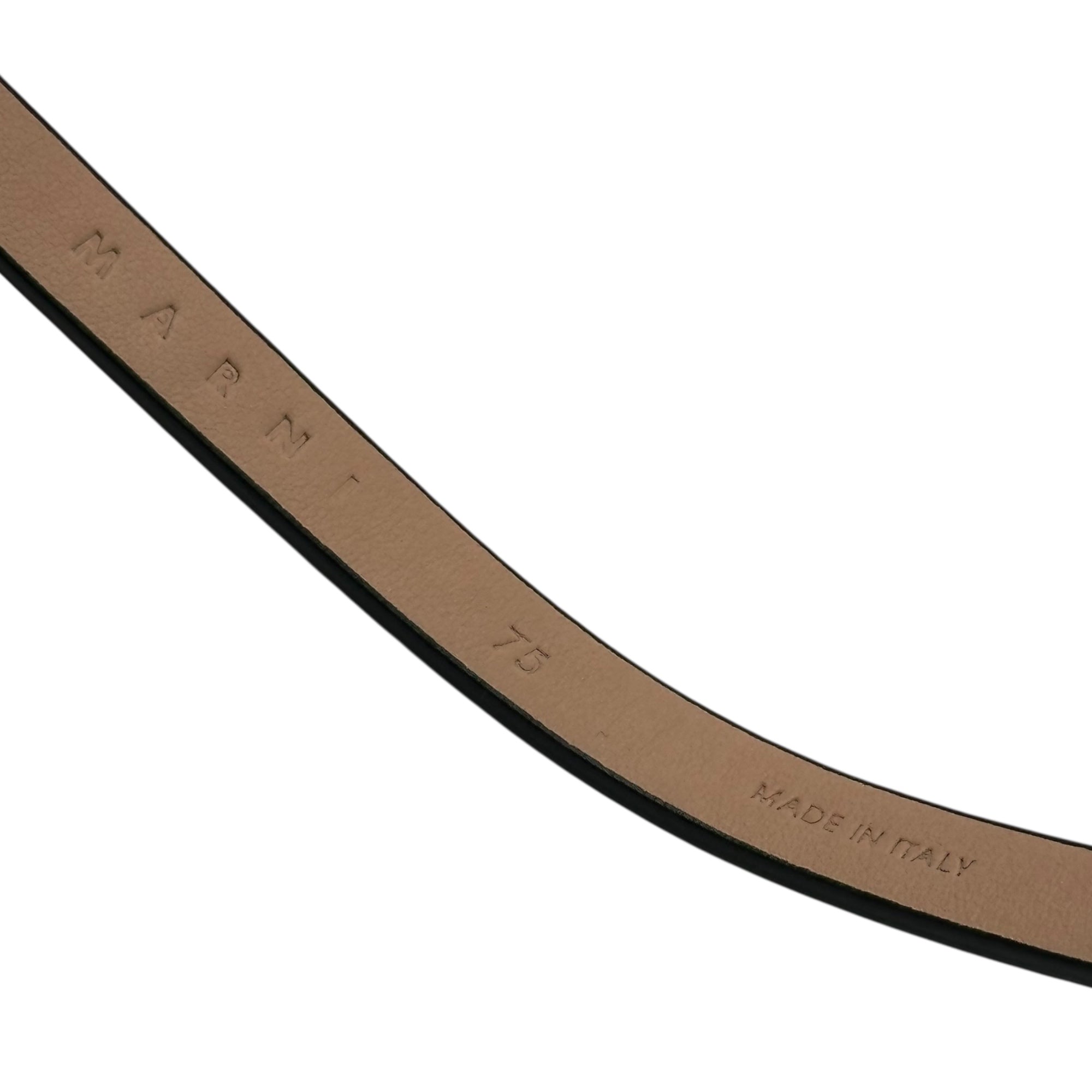 MARNI(マルニ) Metal Plate Ribbon Leather Belt メタル プレート リボン レザー ベルト 75 シルバー×ピンク