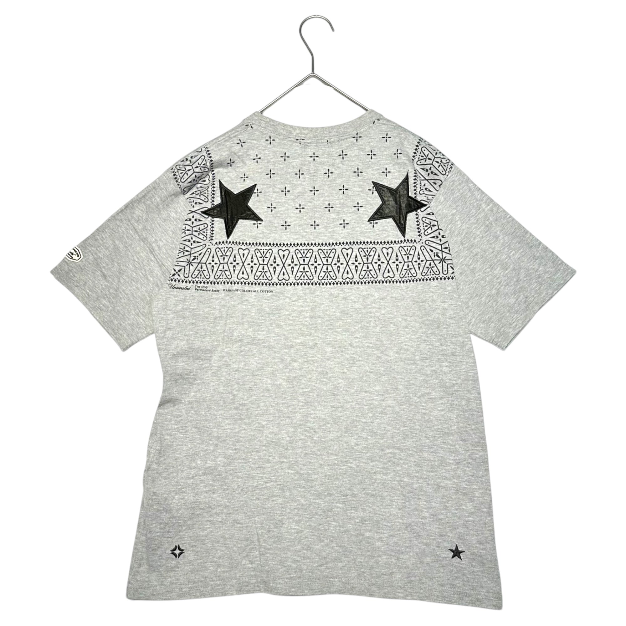 m&m CUSTOM PERFORMANCE × UNRIVALED(エムアンドエム × アンライバルド) Chest Logo Backster Crewneck T-Shirt 胸ロゴ バックスター クルーネック Tシャツ M グレー×ブラック