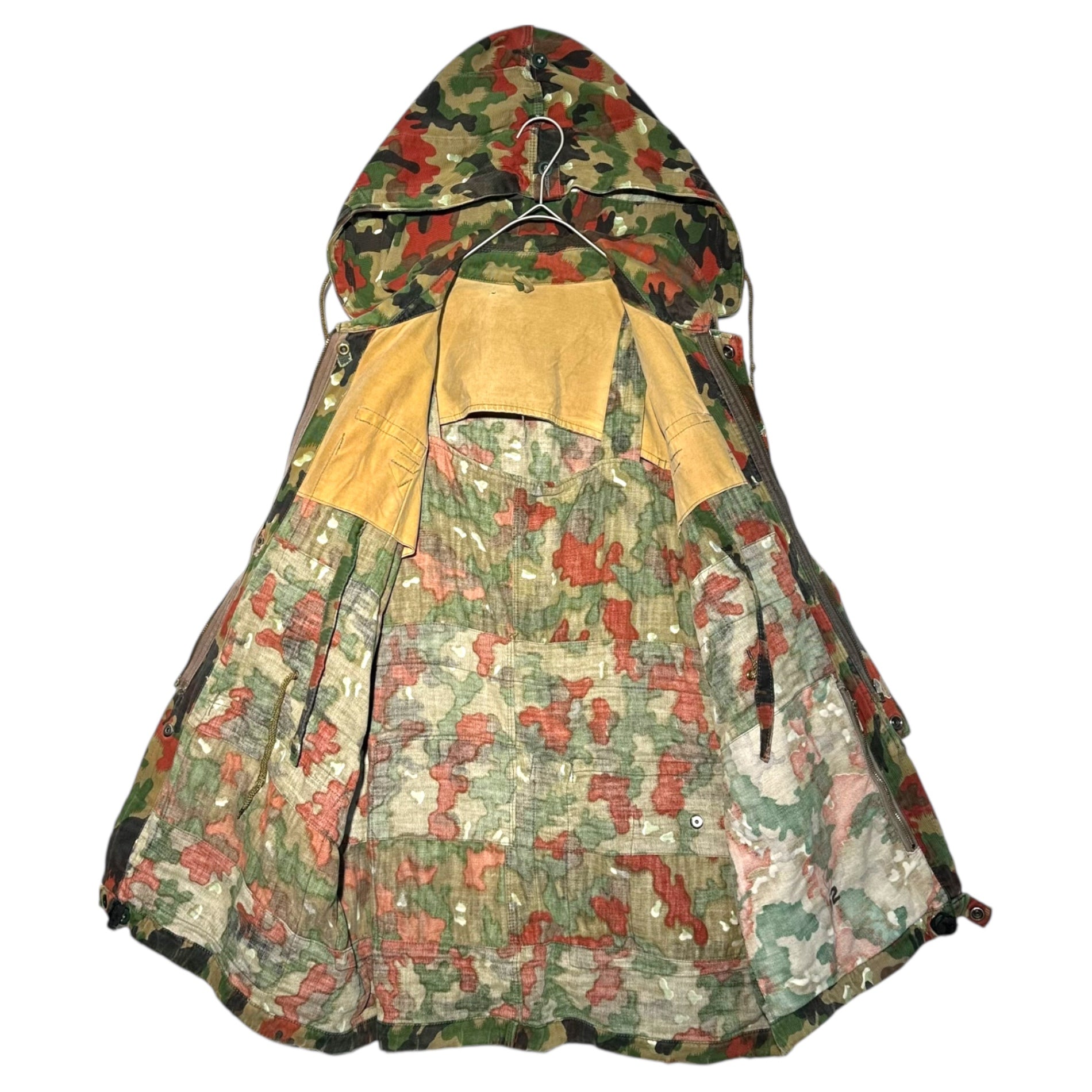 SWISS MILITARY(スイス軍) M-60 Alpenkamo Field Jacket アルペンカモ フィールド ジャケット 52(L相当) カーキ×レッド ヴィンテージ マウンテン パーカー