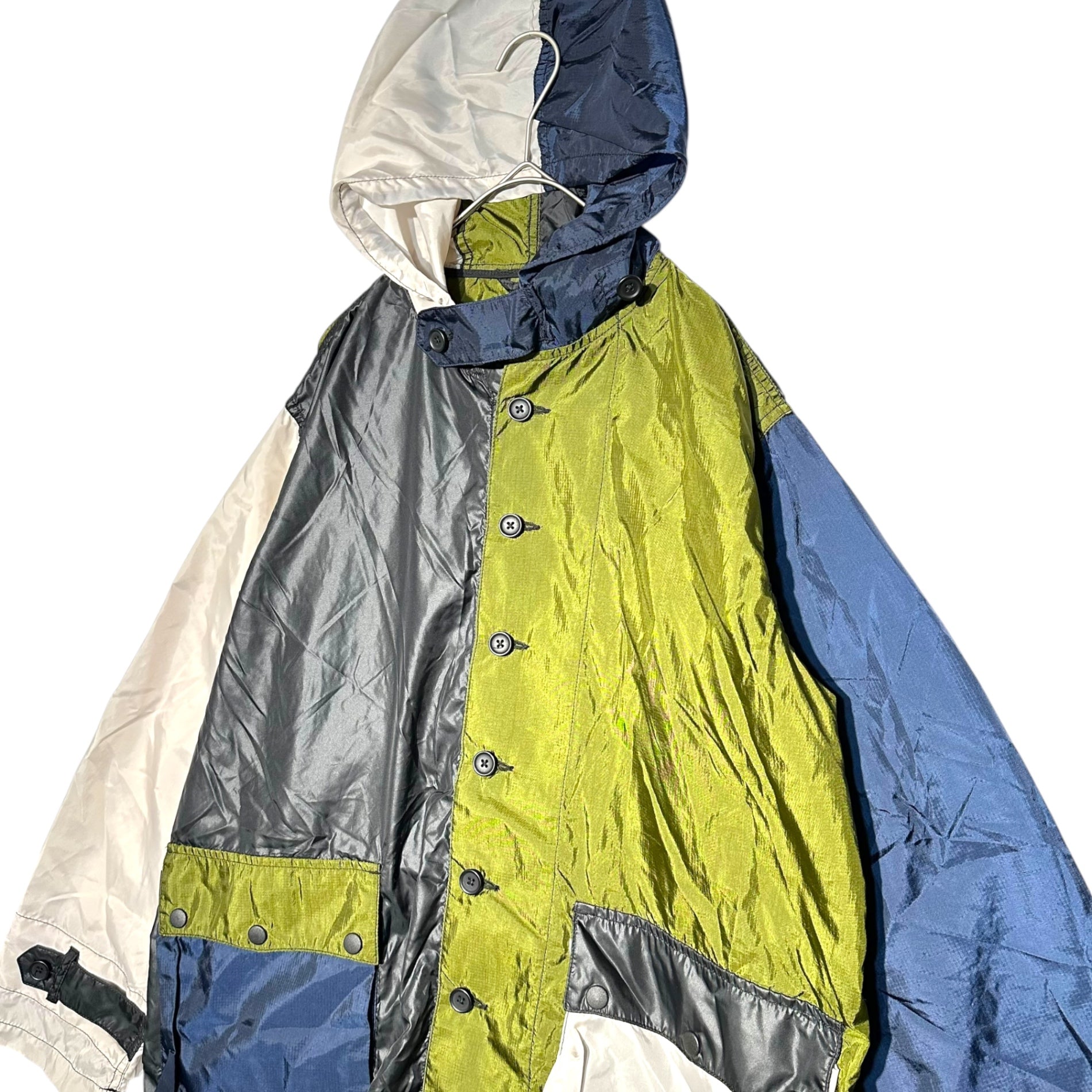AiE(エーアイイー) Krazy Parka nylon クレイジー パーカー ナイロン S カーキ×ネイビー×ライトグレー マウンテンパーカー マルチ パッチワーク